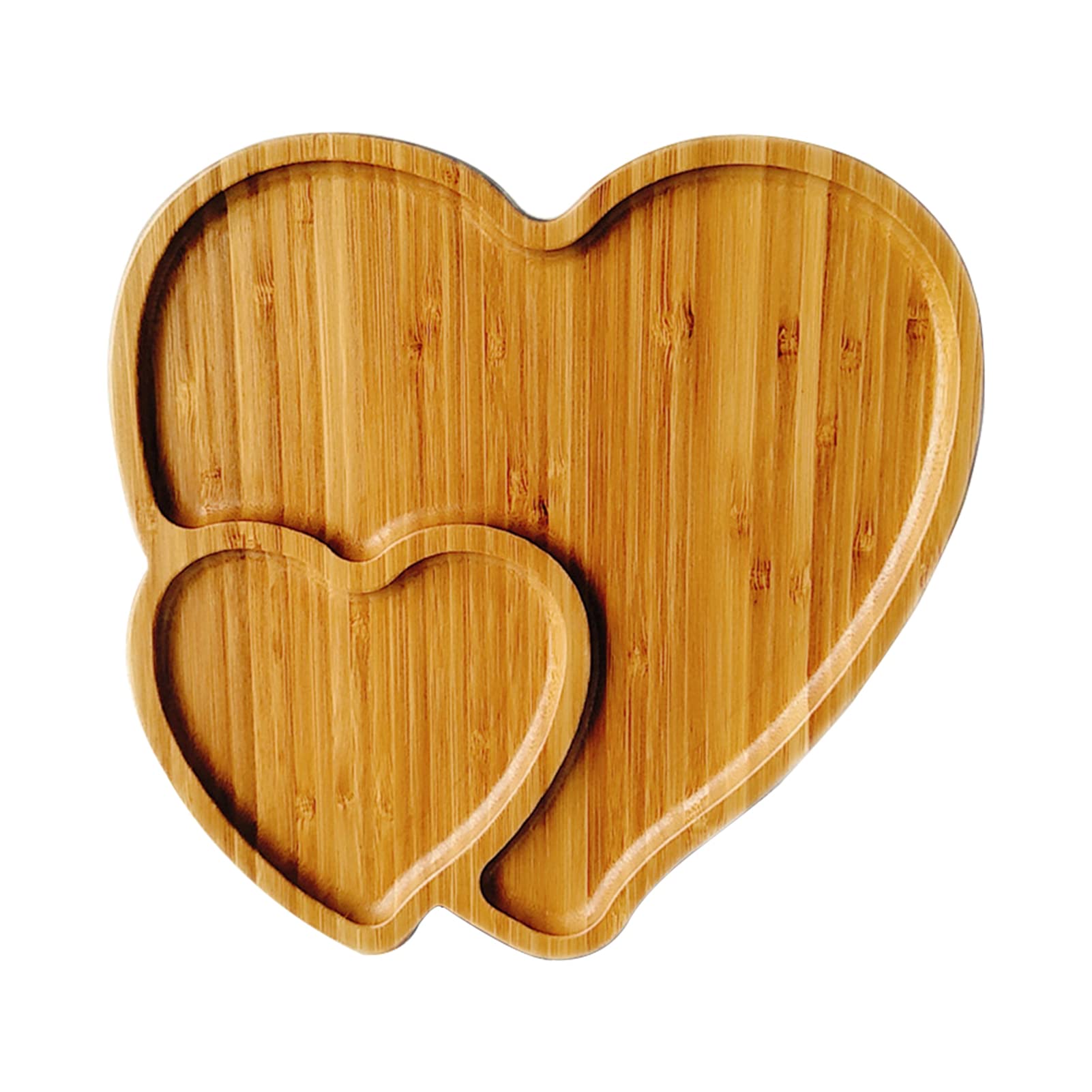 Bamboo Serving Tray Heart Shaped Cheese Board Salad Plate Double Dinner Plate Cake Plate Universal Serving Platter Appetizer Pla
