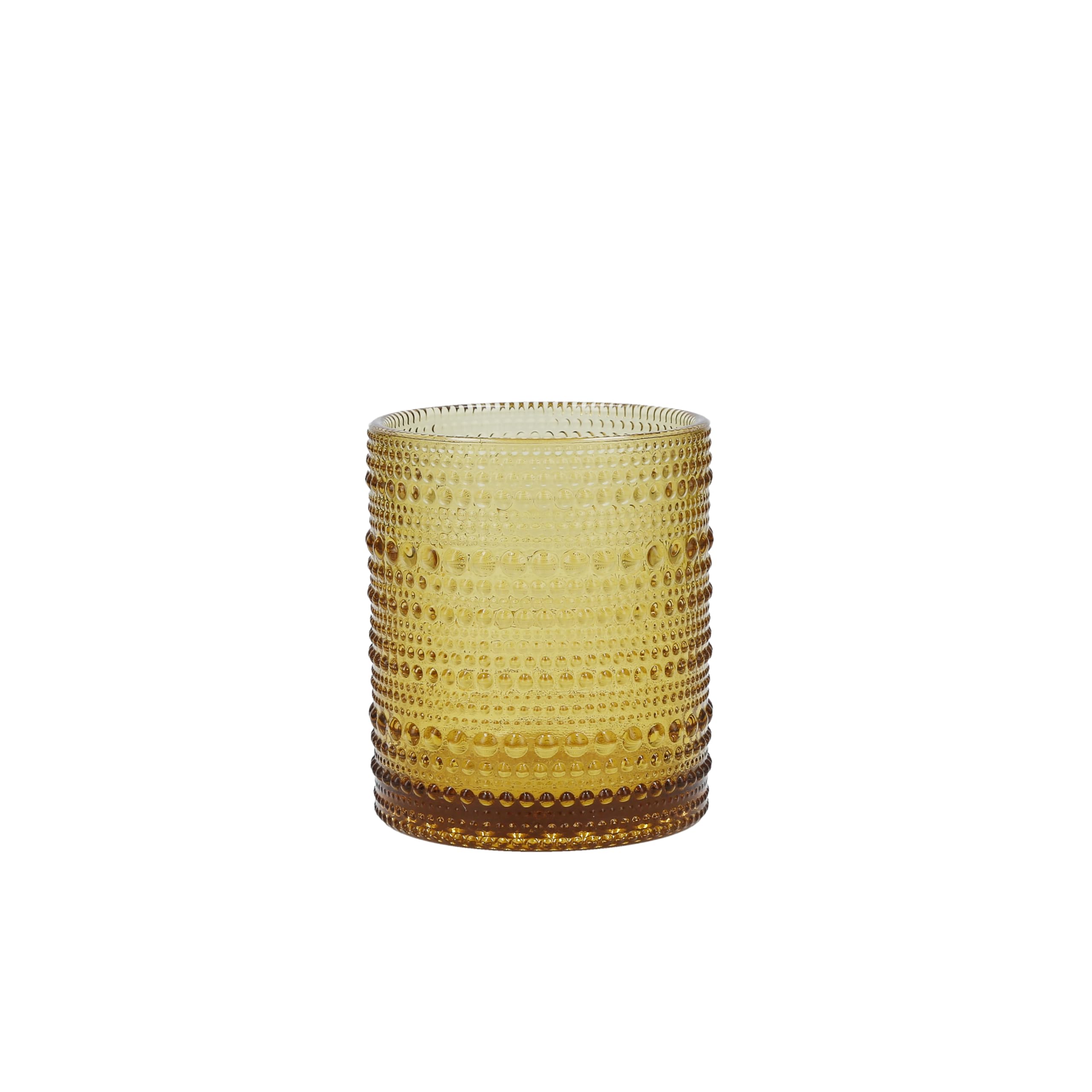 Fortessa Jupiter Beaded Hobnail Glass, 10 Ounce Double Old Fashioned (Set of 6), Amber