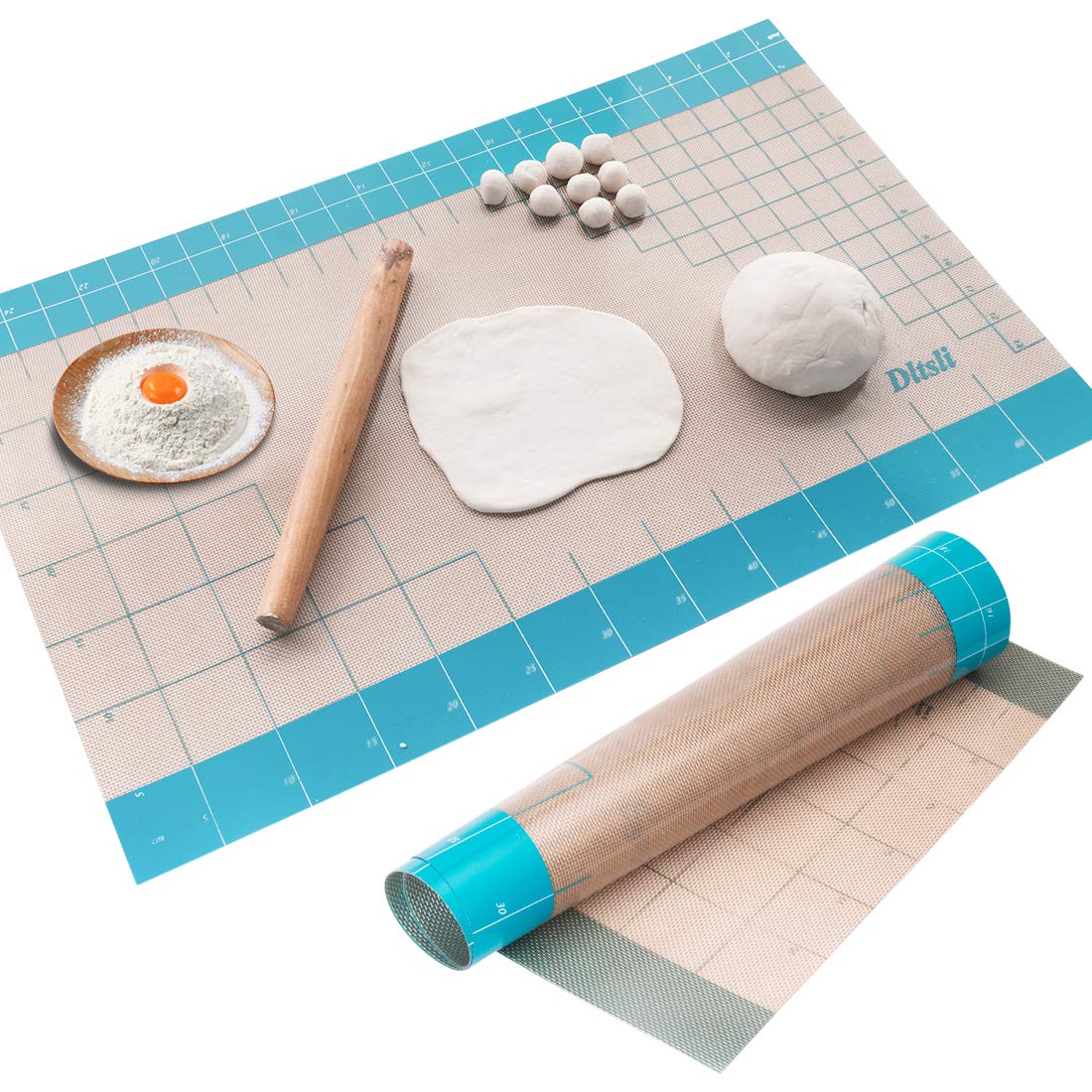 36X24 Inch Xxl Silicone Baking Mat Extra Large Pastry Fondant Dough Mat Non Stick, Full Stick To Countertop Surface Liner For Ro