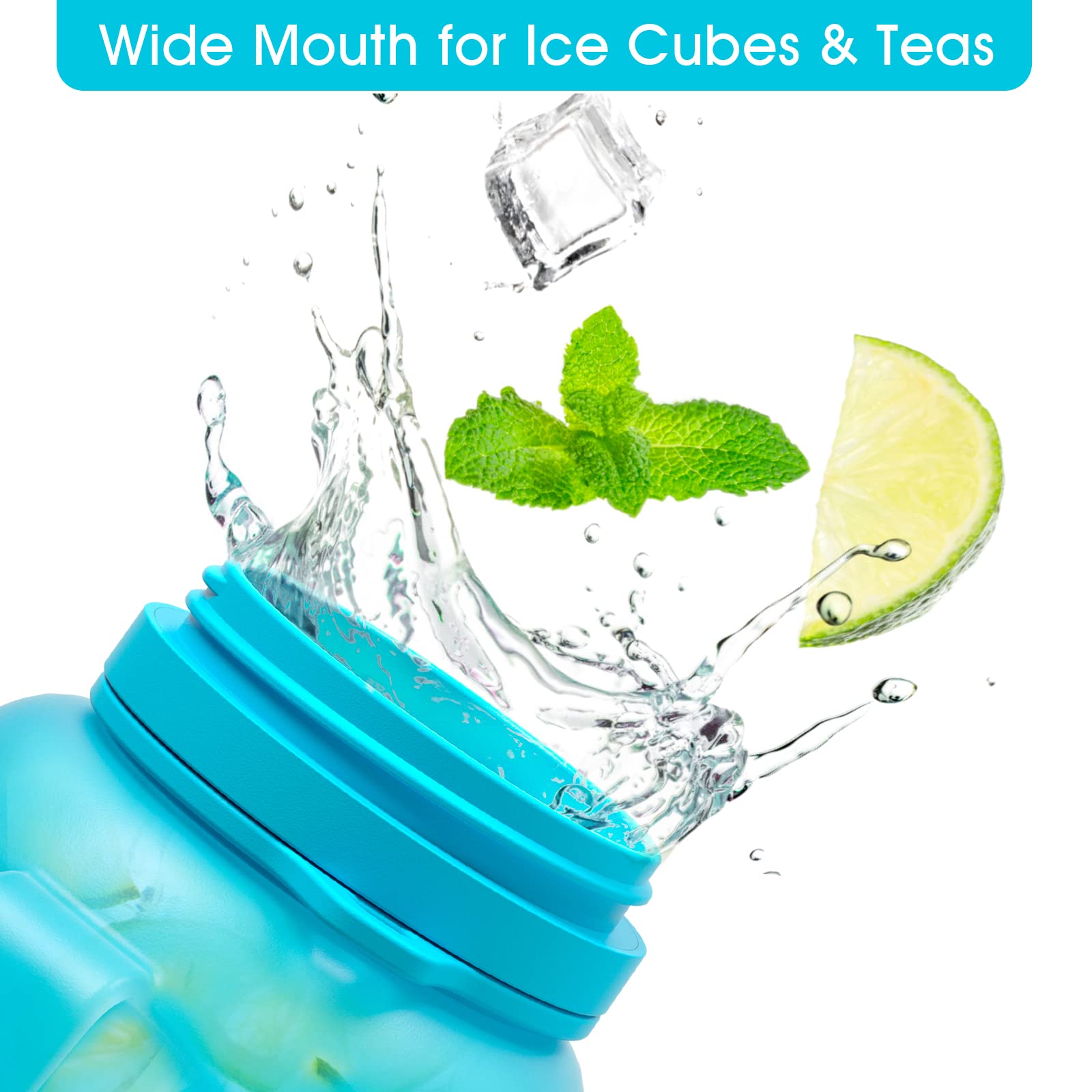 Taketoday Collapsible Water Bottles 40 Oz Gallon Motivational Water Jug With Straw 1.2L Silicone Sports Water Bottle With Time M