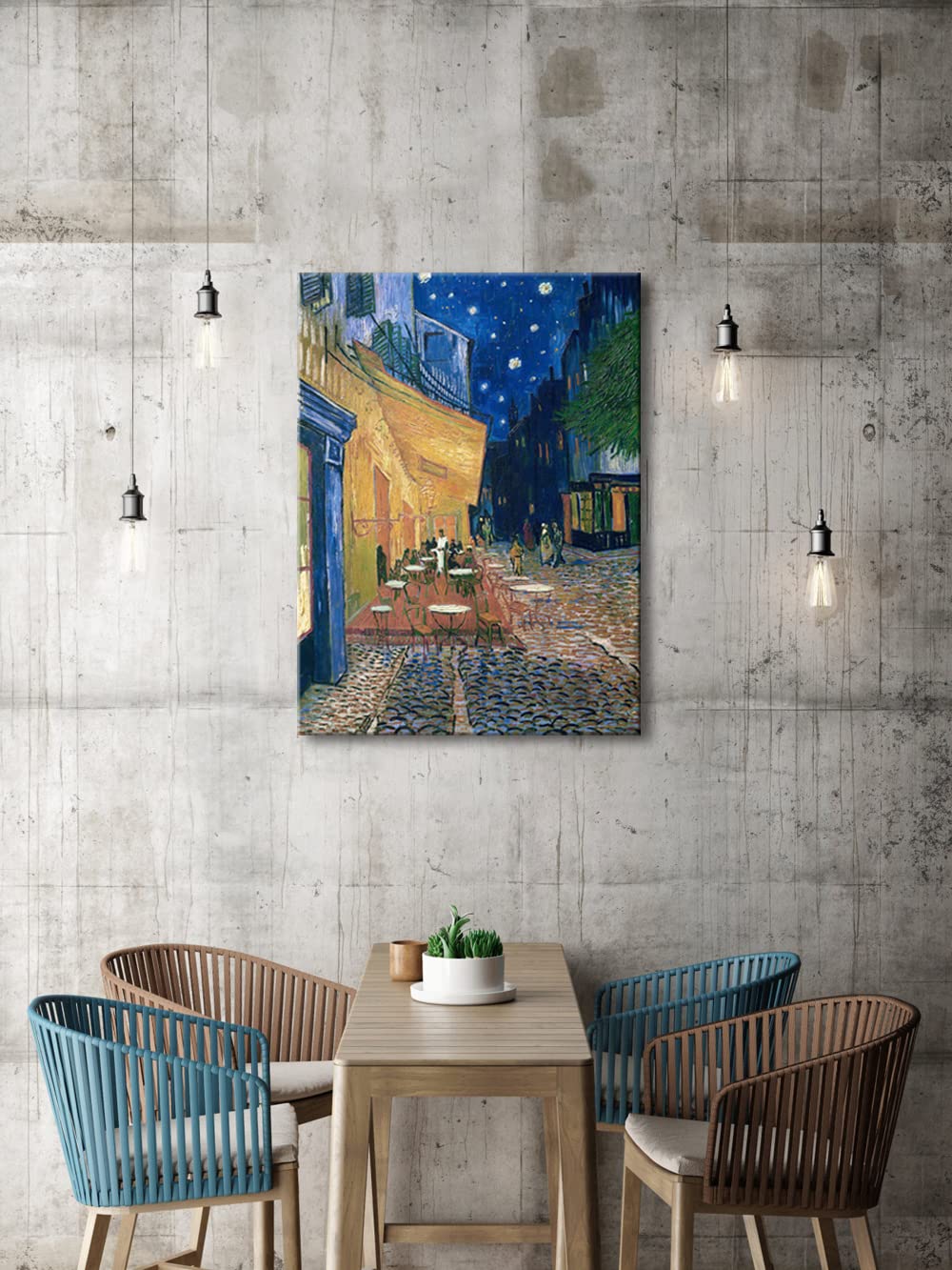 Wieco Art Cafe Terrace At Night Canvas Prints Wall Art By Van Gogh Classic Oil Paintings Reproduction Large Gallery Wrapped City
