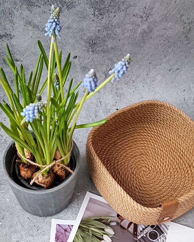 Naze Traders Jute Rope Storage Gift Accessories, Packing, Wedding Packaging Organizer Accessories Jute Basket Handwoven EcoFrie
