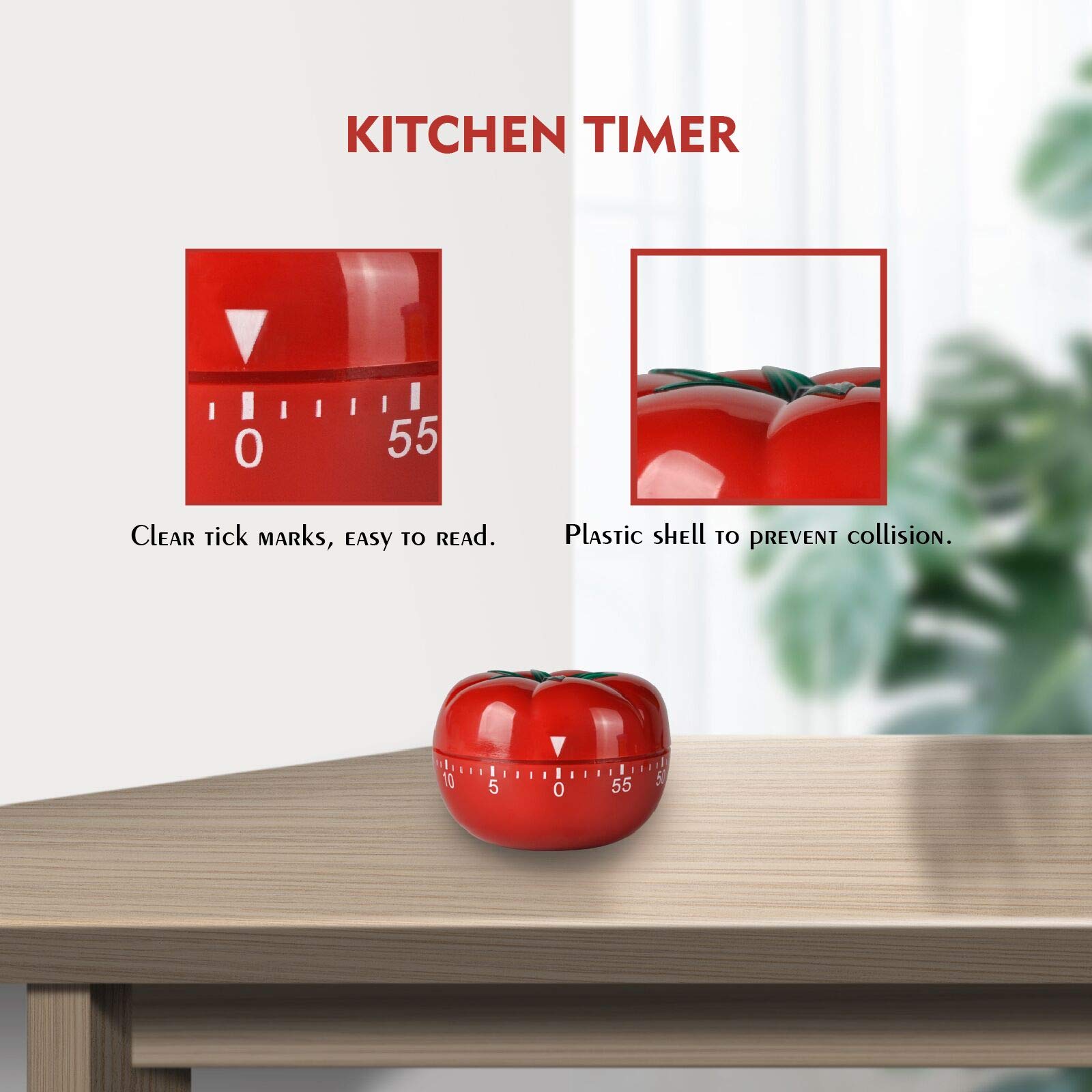 Jayron Jr-Wg017 Kitchen Cooking Timer Tomato Cartoon Mechanical Countdown Hour Meter For Cooking Homework Baking Learning Body-B