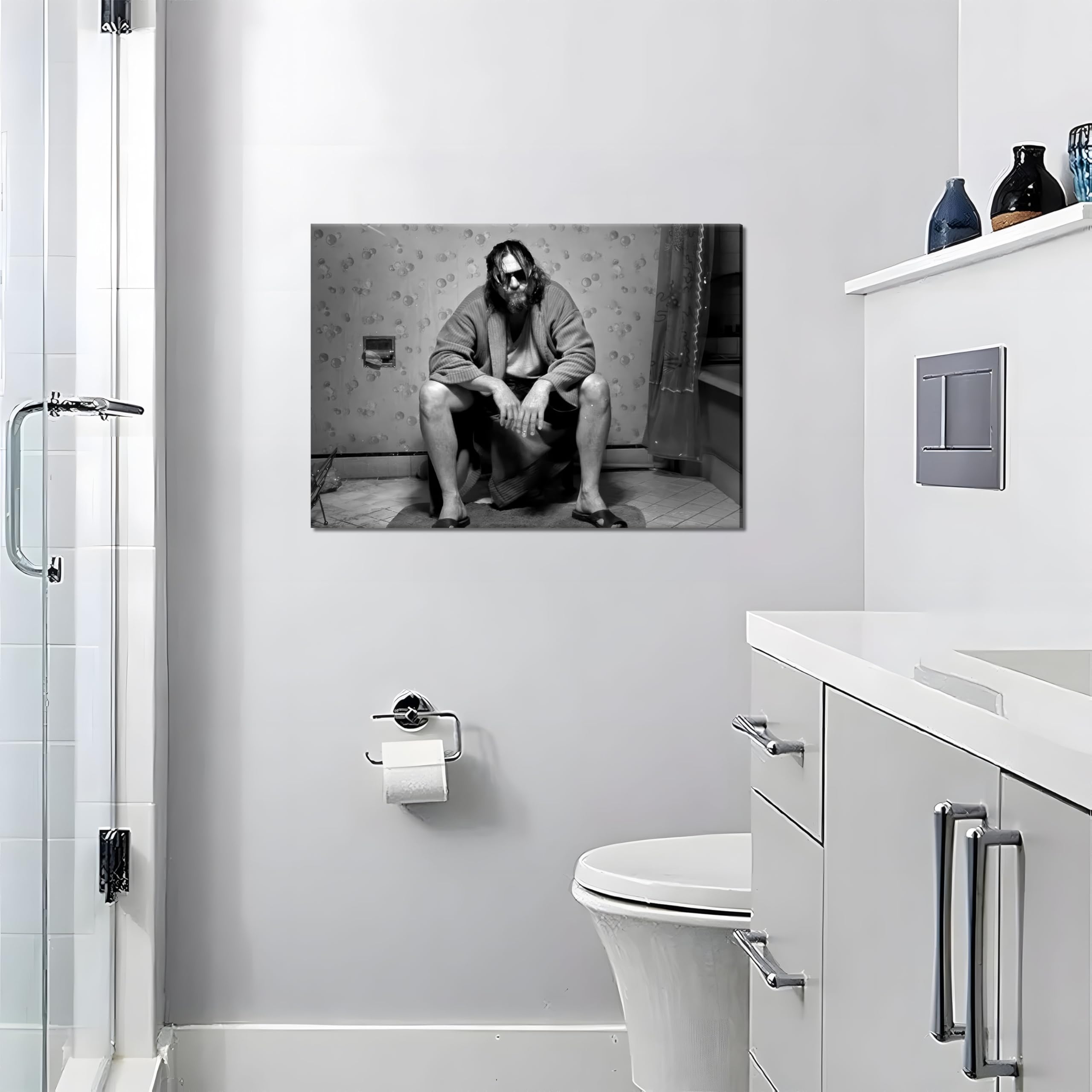 Funny Bathroom Wall Decor For Room Aesthetics - 90S Movie Posters Black And White Wall Art, Toilet Humour Amusing Bathroom Cool