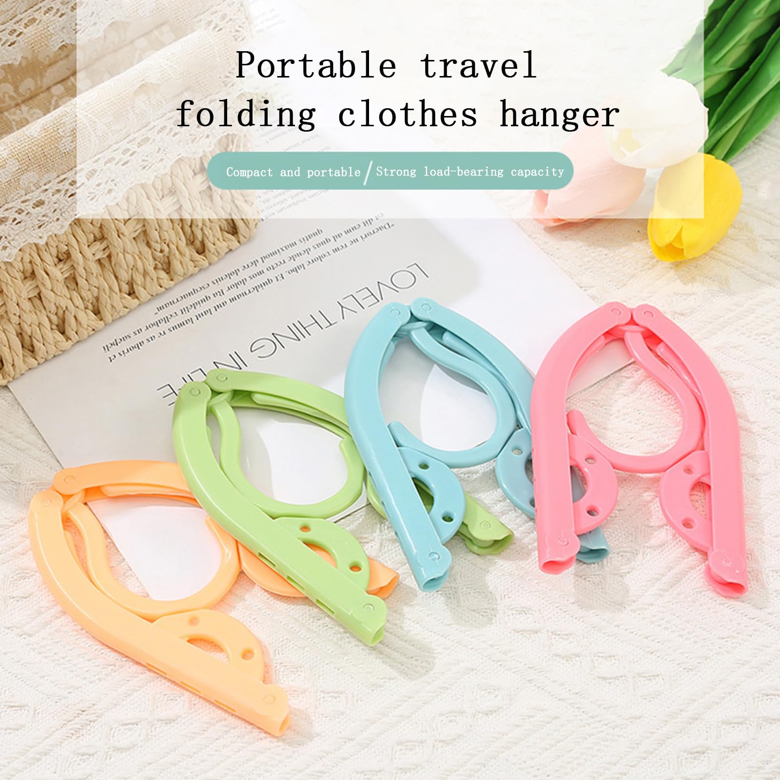 Myldh 12Pcs Travel Hangers Foldable Portable Plastic Hangers Folding Clothes Hangers Space Saving Clothes Hangers For Business T