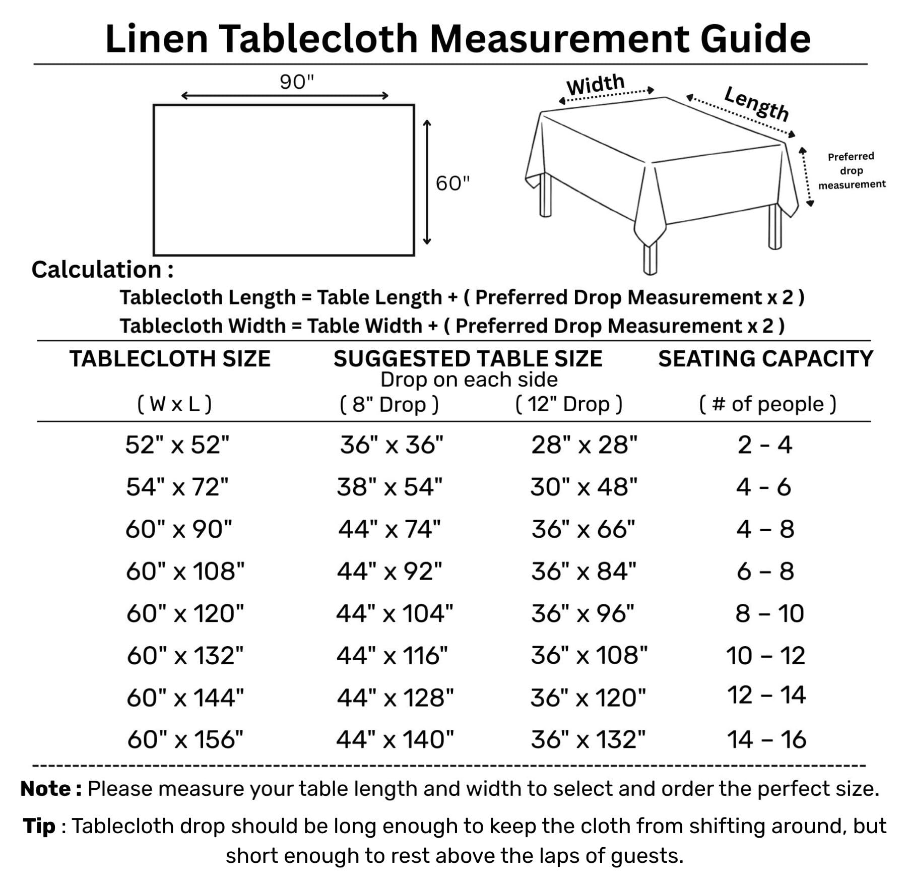 Solino Home Linen Black Tablecloth 60 x 90 Inch - 100% Pure Linen Rectangular Tablecloth - Machine Washable Table Cloth for Fall