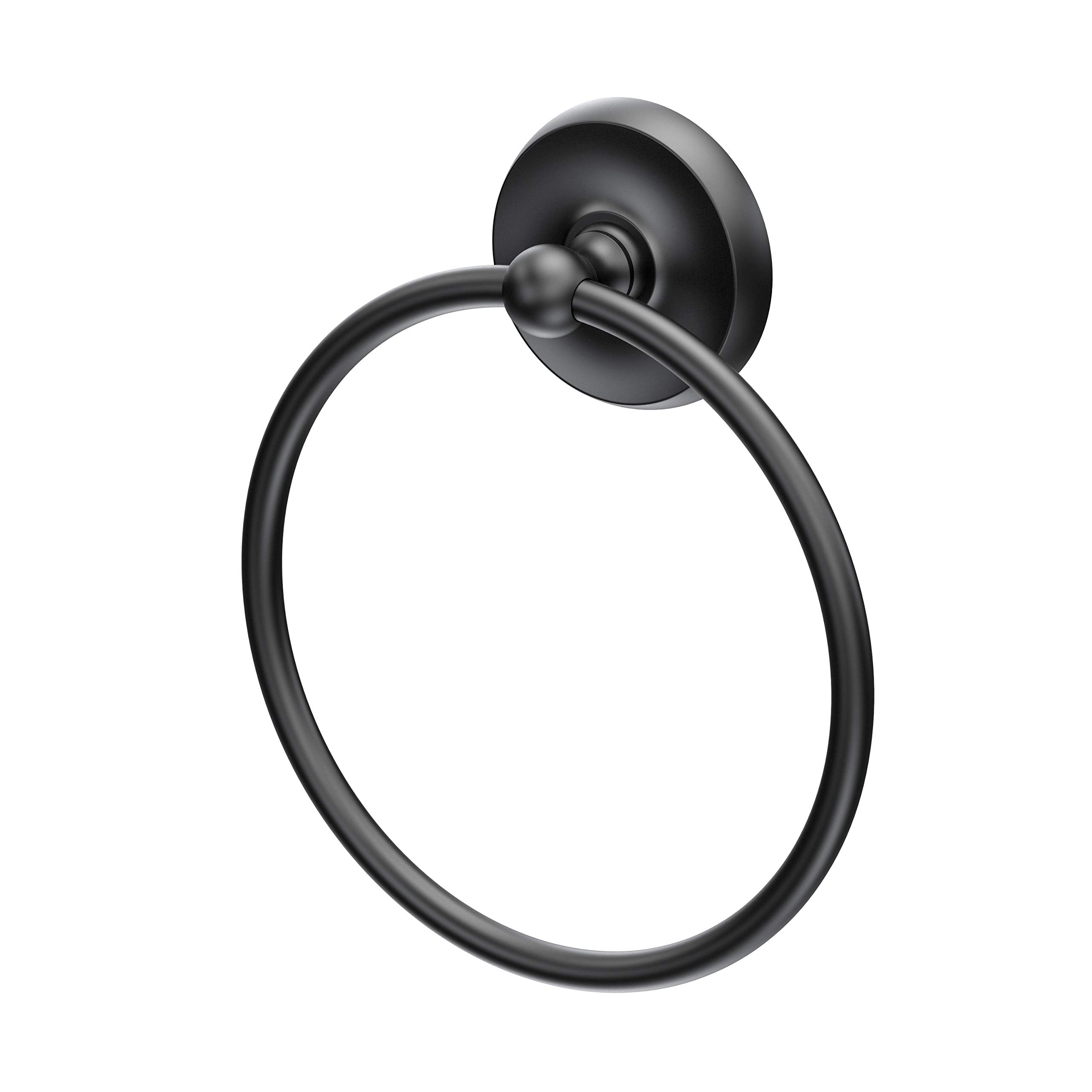 Gatco 5073Mx Designer Ii Towel Ring, Matte Black/Wall Mounted 6.50'' Face, Hand Towel Ring For Bathroom