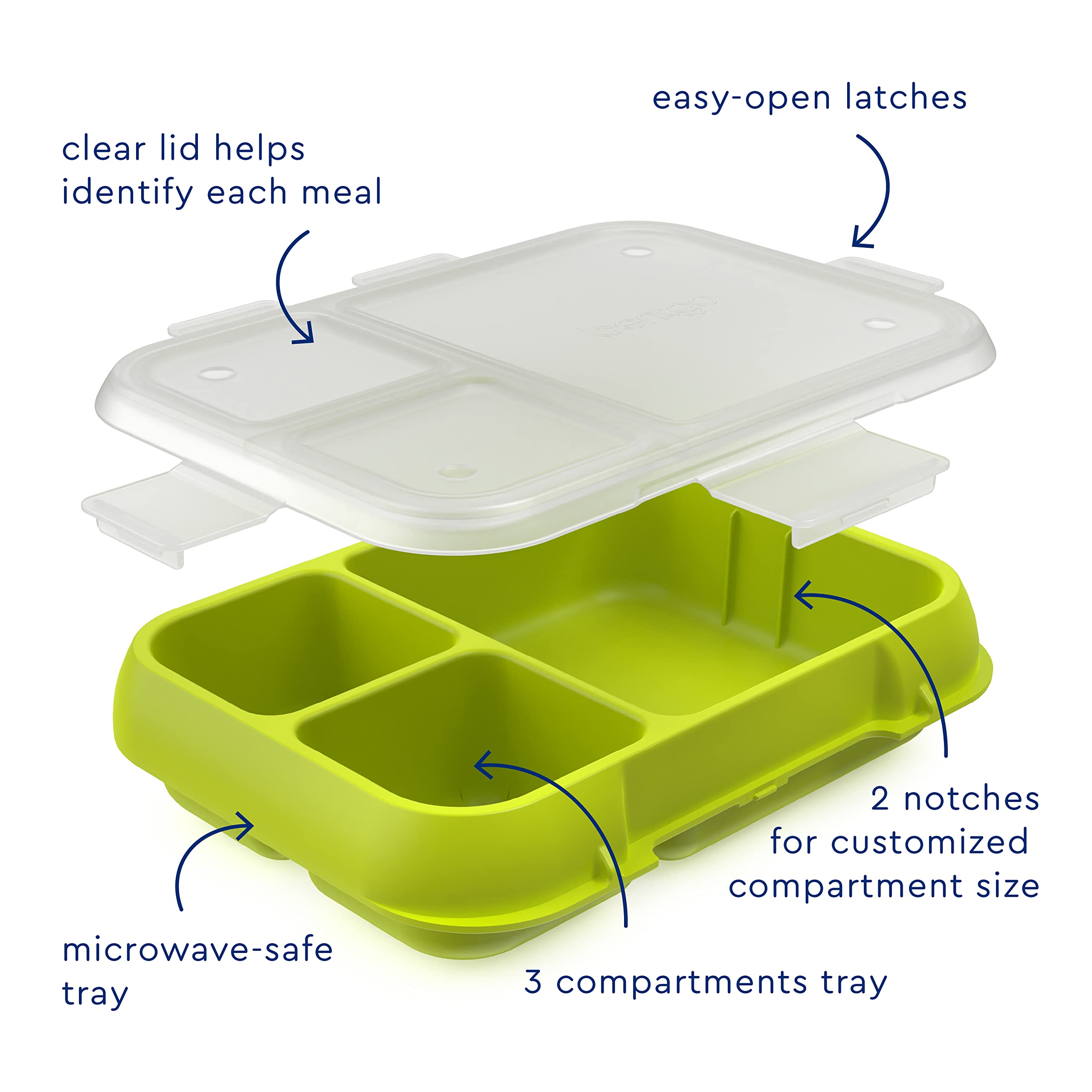 Bentgo Pop Replacement Tray And Cover - Navy Blue/Chartreuse