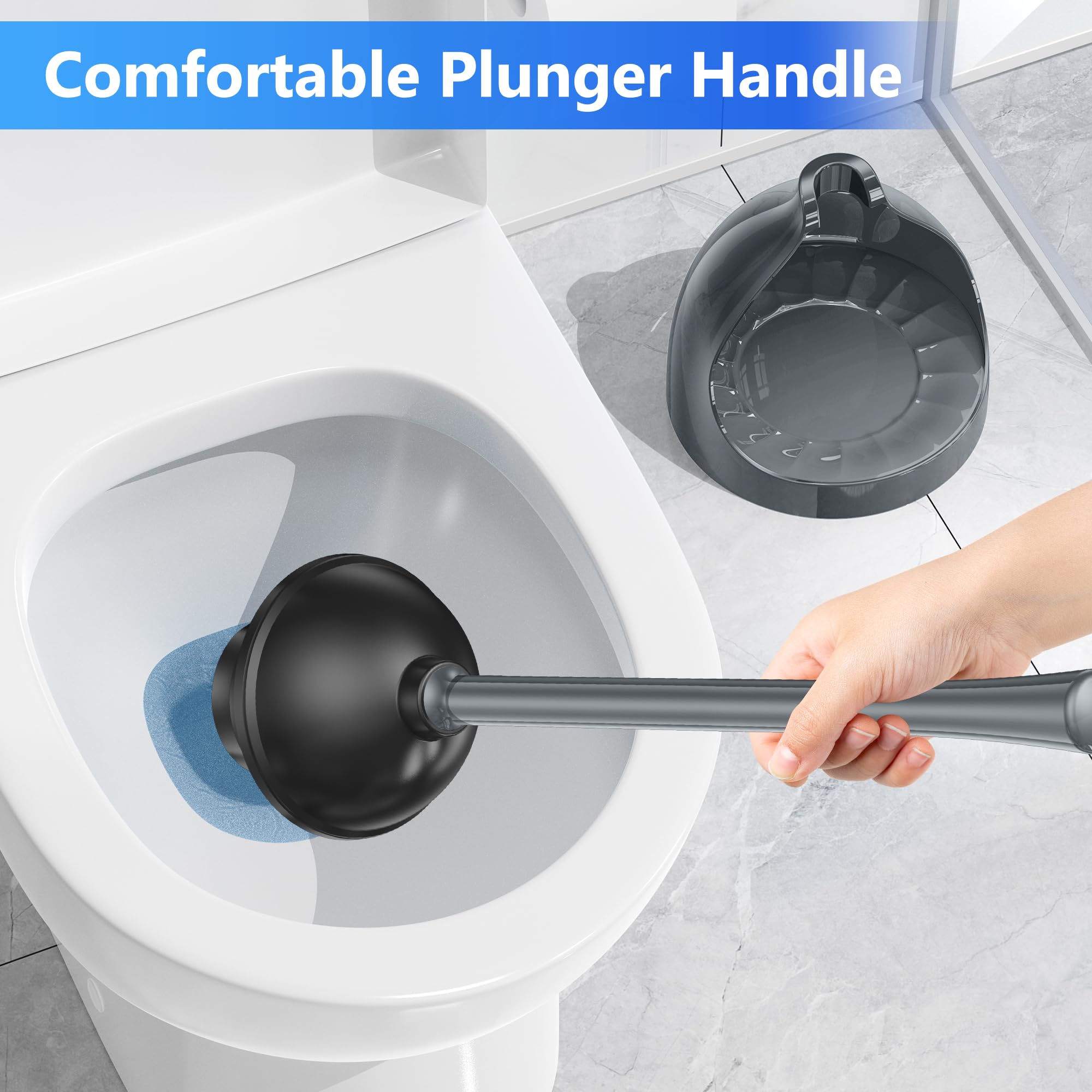 Lovloy Toilet Plunger With Holder, Plunger With Unique Holder, Plungers For Bathroom With Holder, Toilet Plunger Heavy Duty (1,