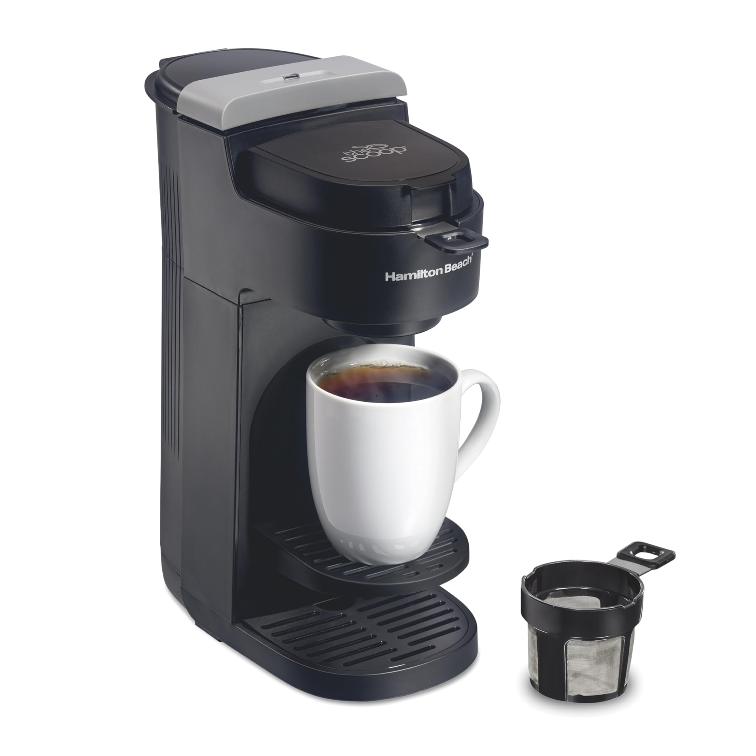 Hamilton Beach The Scoop Single Serve Coffee Maker & Fast Grounds Brewer For 8-14Oz. Cups, Brews In Minutes, Black (47620), Next