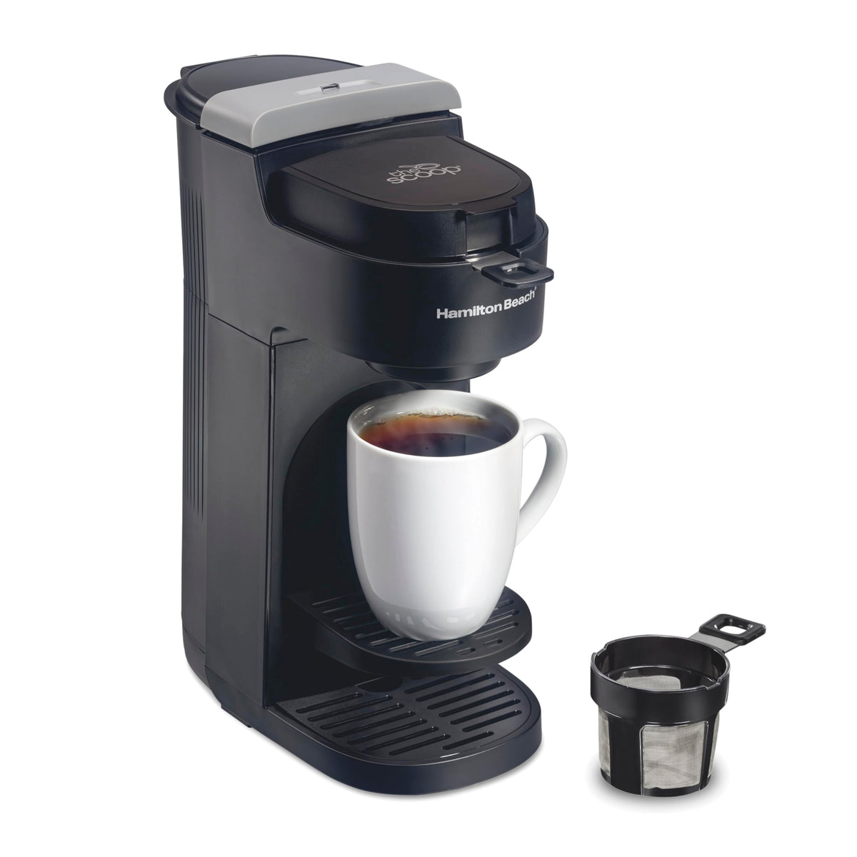 Hamilton Beach The Scoop Single Serve Coffee Maker & Fast Grounds Brewer For 8-14Oz. Cups, Brews In Minutes, Black (47620), Next