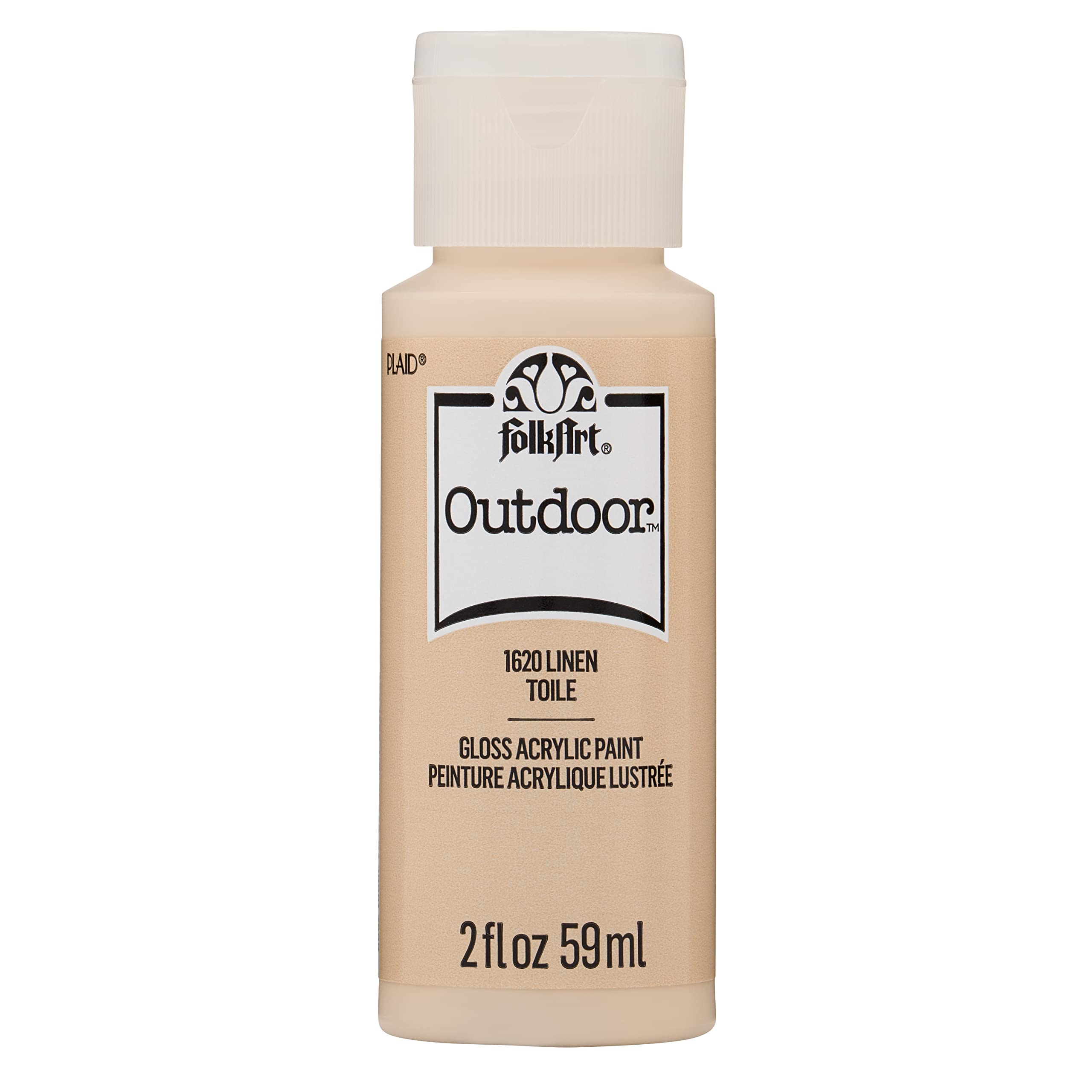 Folkart Outdoor Acrylic Paint In Assorted Colors (2 Ounce), 1620 Linen