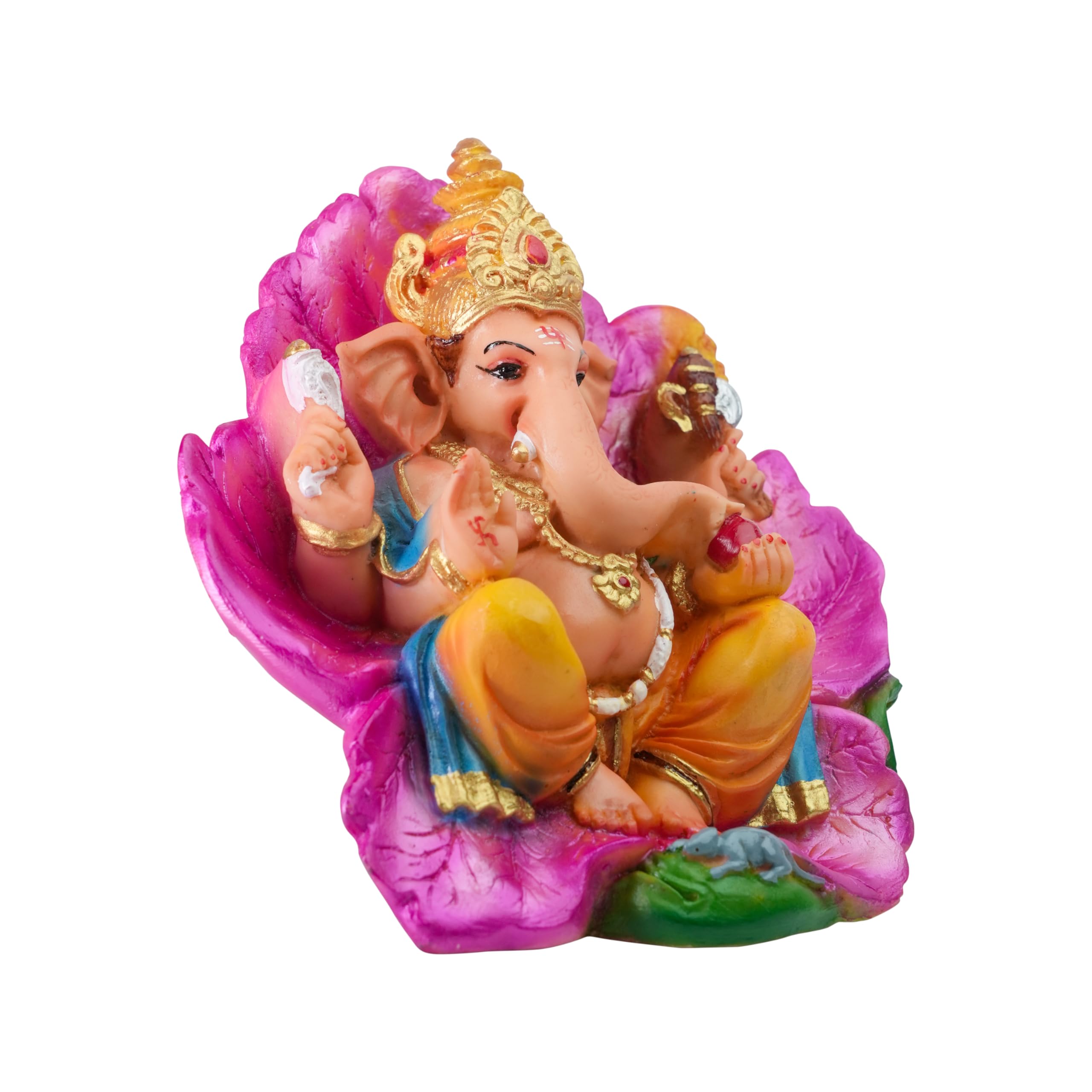 Newven Ganapati Idol Ganesh Murti Chaturthi Decoration Statue Home Decor House Warming Gift For Living Room Pooja Manthir (Multi