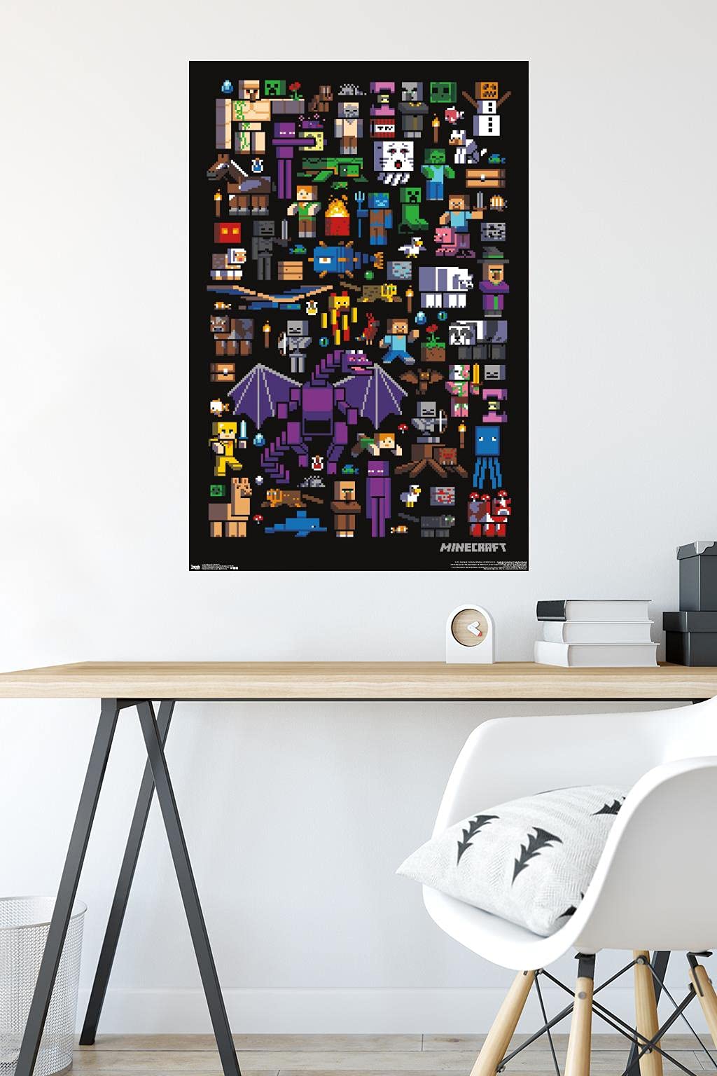 Trends International Minecraft - Mobbery Wall Poster, 22.375'' X 34'', Poster & Clip Bundle