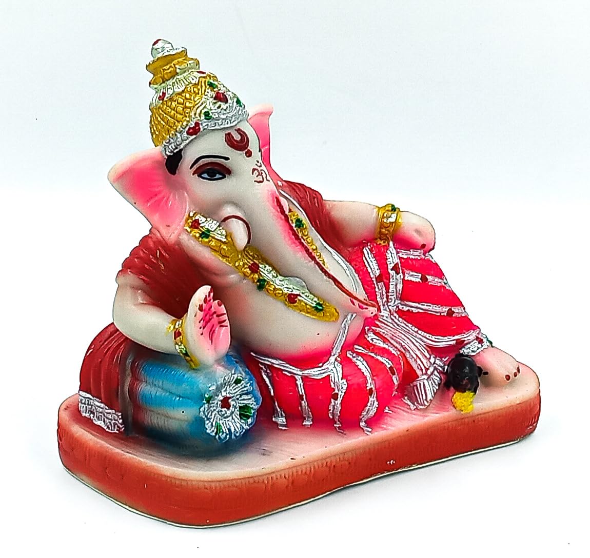 Atut Ganesh Idol, Murti In Big Size, In Multicolor, For Home Temple, Unbreakable- 20 Cm