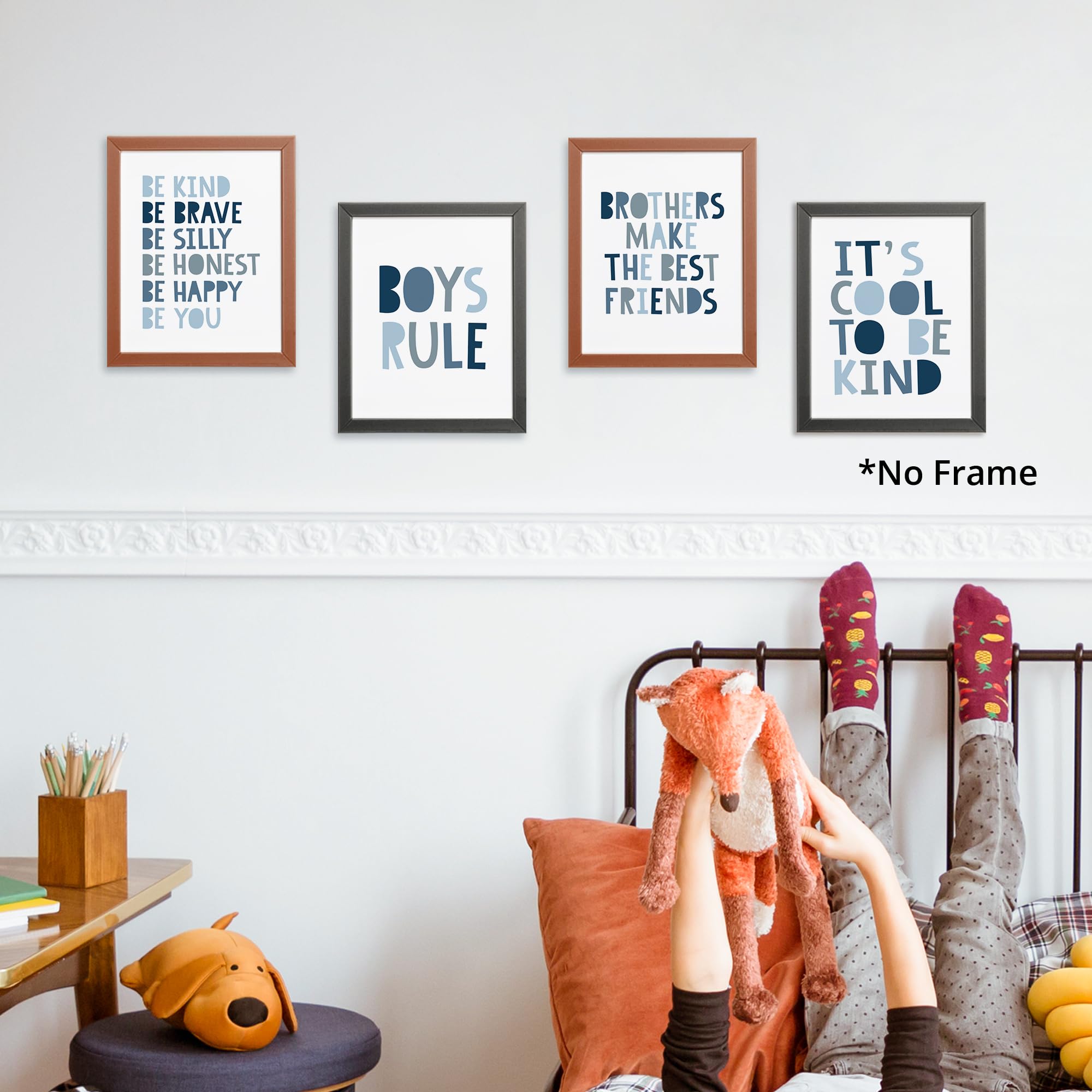 Brothers Make The Best Friends Boys Rules Affirmations Poster Prints For Home Boys Room Playroom Nursery Classroom Decor,Boho Na