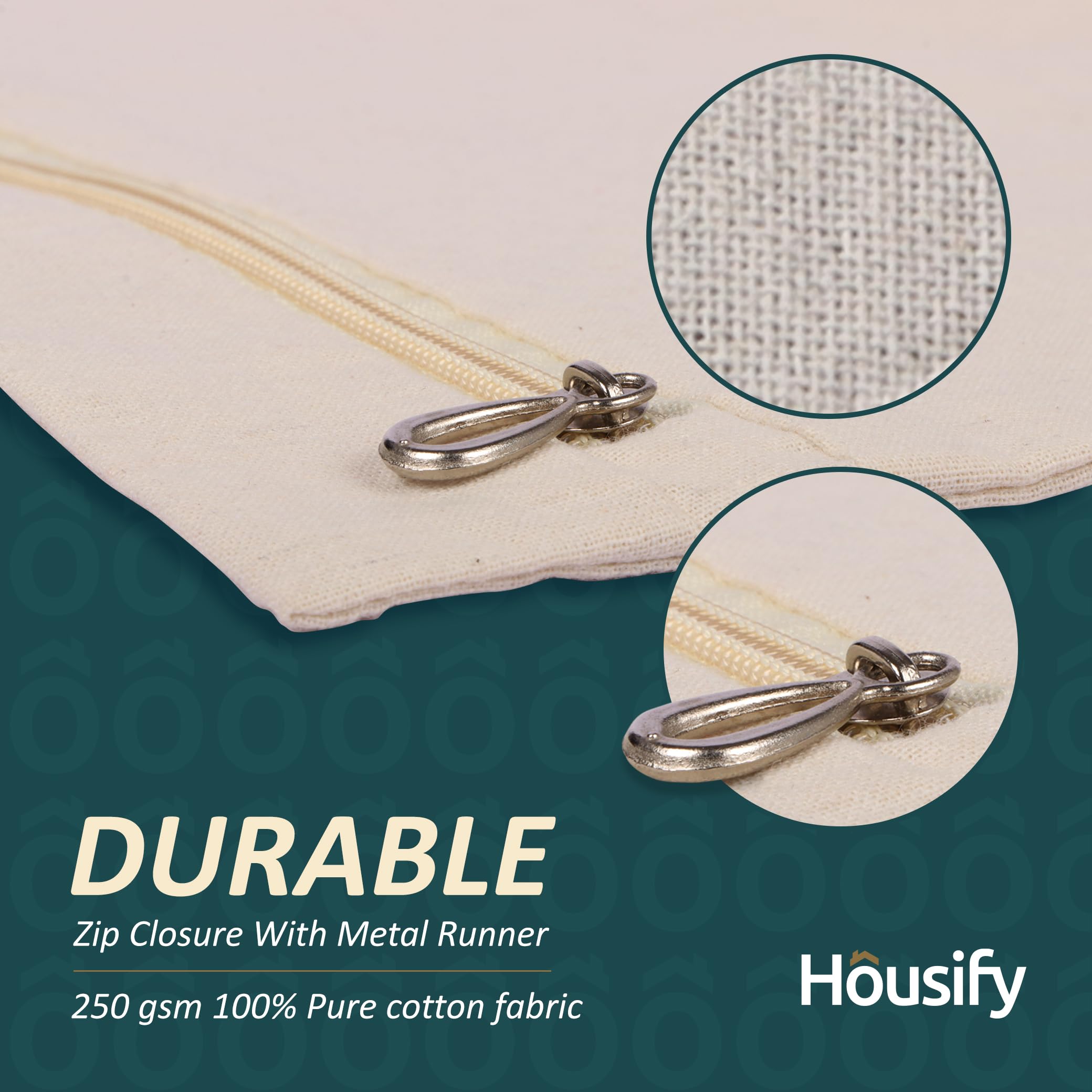 Housify Cotton Saree Cover with ZIP - 10 Cotton Big Size(16.514.5 Inches) Single Saree Storage Bags/Cover/Pouches for Packing Sa