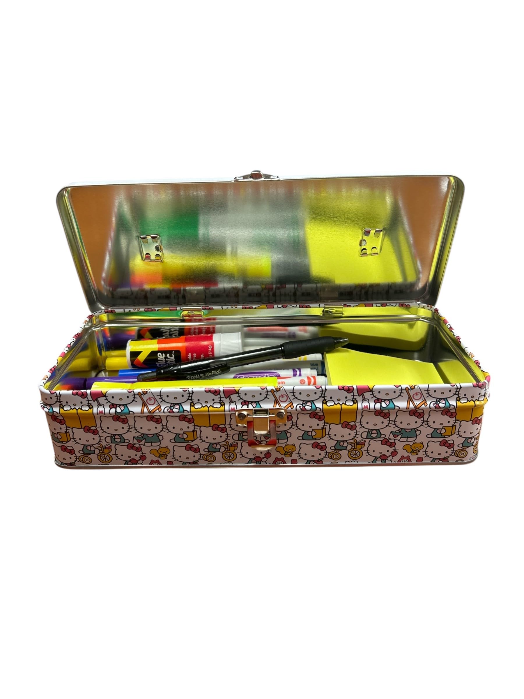 Tin Box Company Large Storage Box with Ruler Handle, Hello Kitty