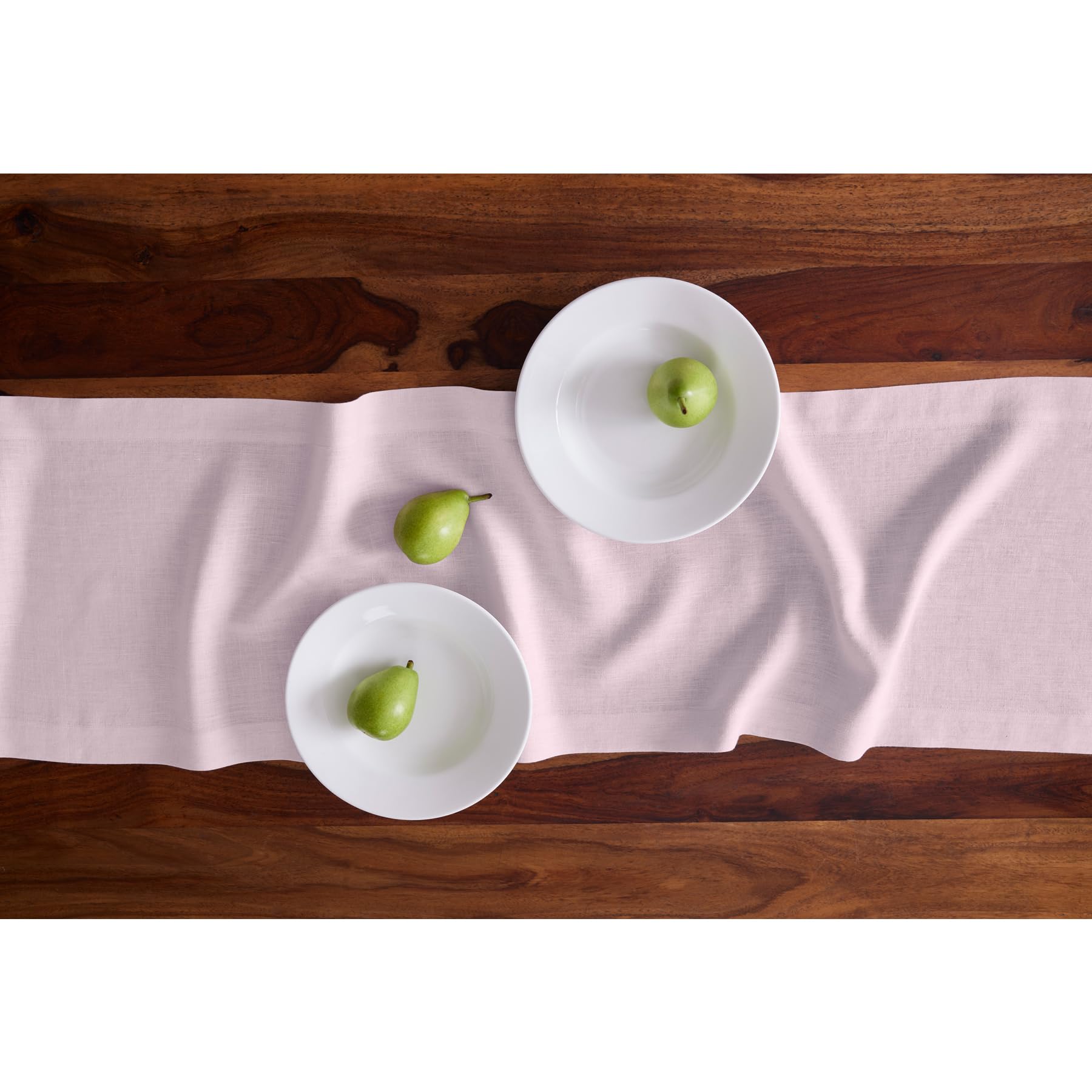 Solino Home Linen Ice Lilac Table Runner 48 Inch - 100% Pure Linen Prewashed Short Table Runner 14 X 48 Inch Ideal For Dresser A