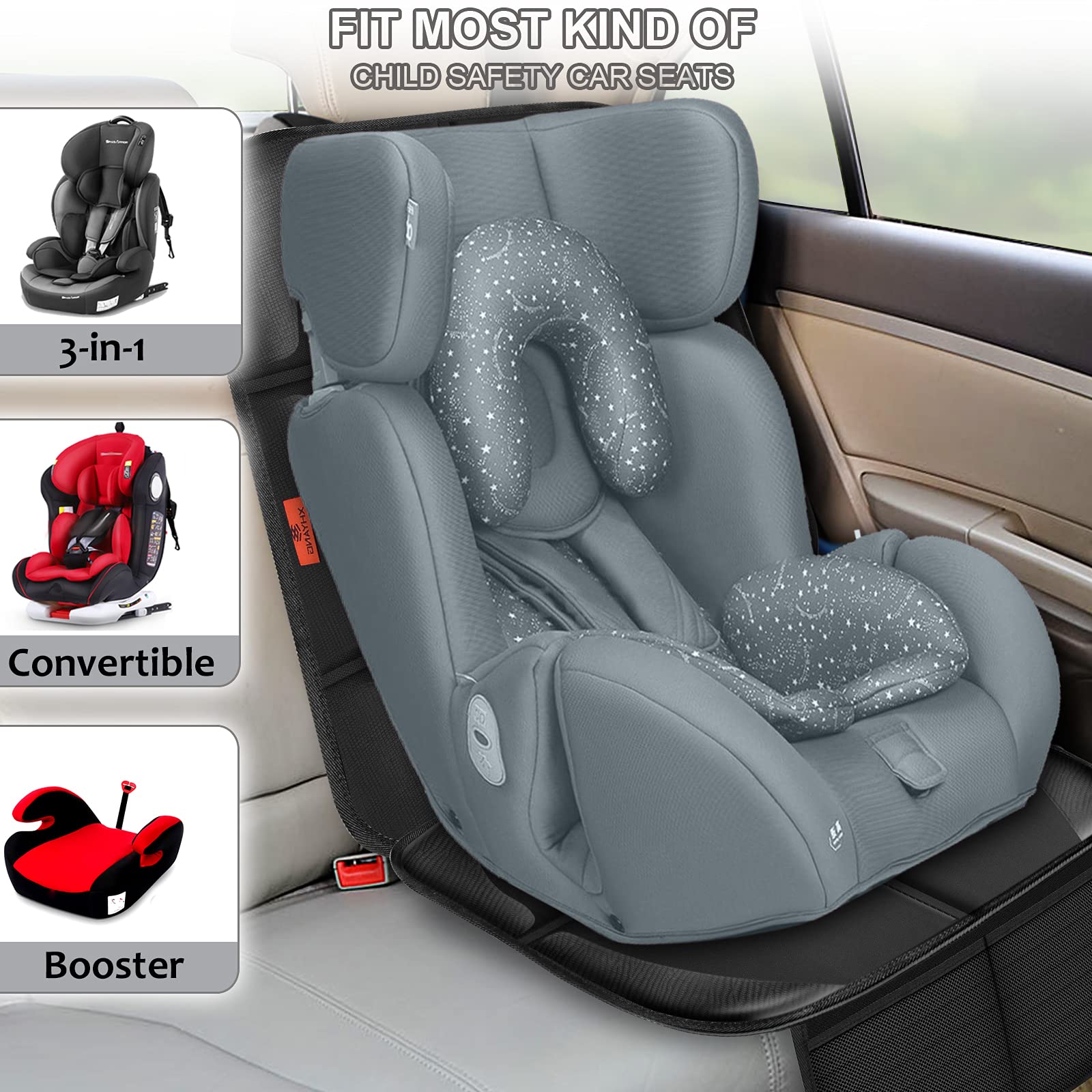 Car Seat Protector,Auto Car Seat Protectors Baby Carseat Waterproof  Durable 600D Fabric For Child Baby Car Seat Vehicle Pet Cov
