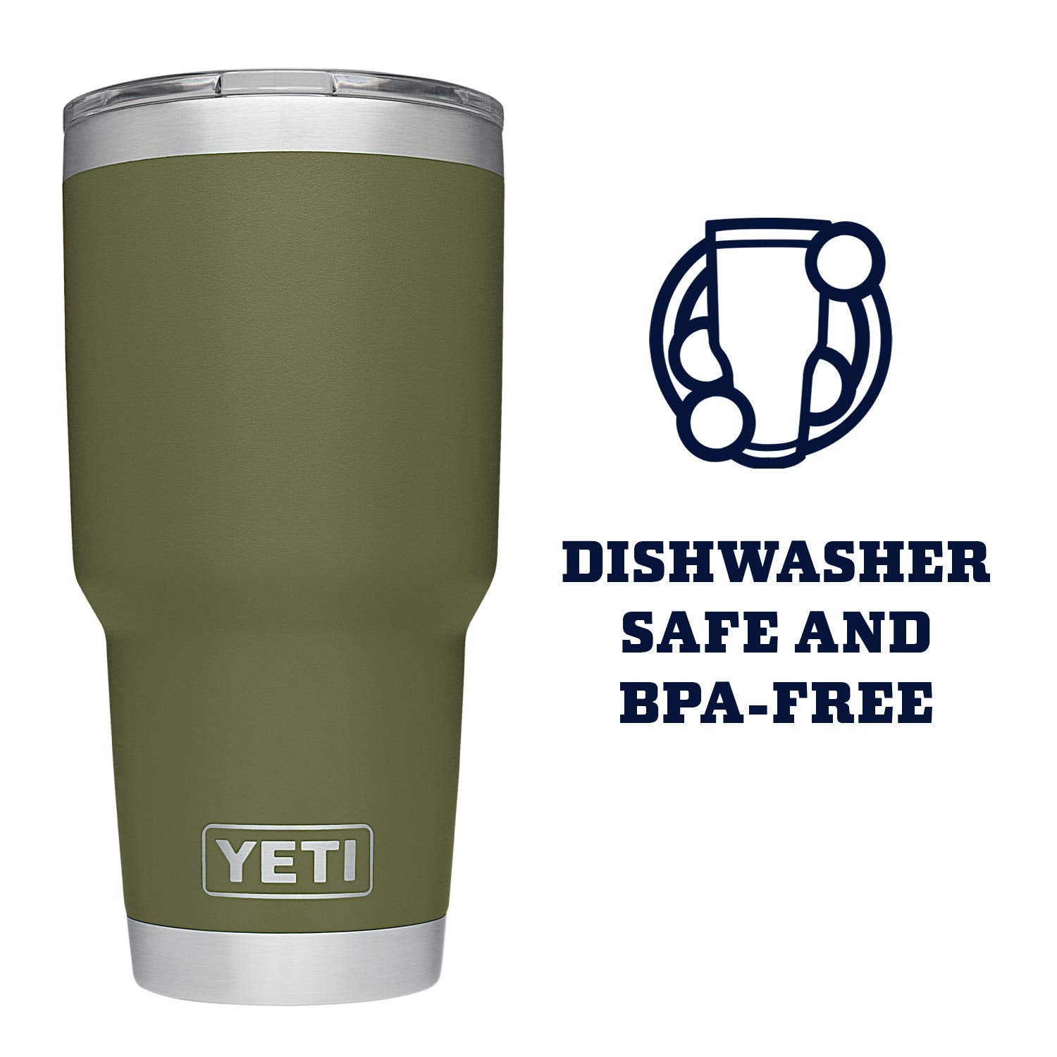 Yeti Rambler 30 Oz Stainless Steel Vacuum Insulated Tumbler W/Magslider Lid, Olive Green