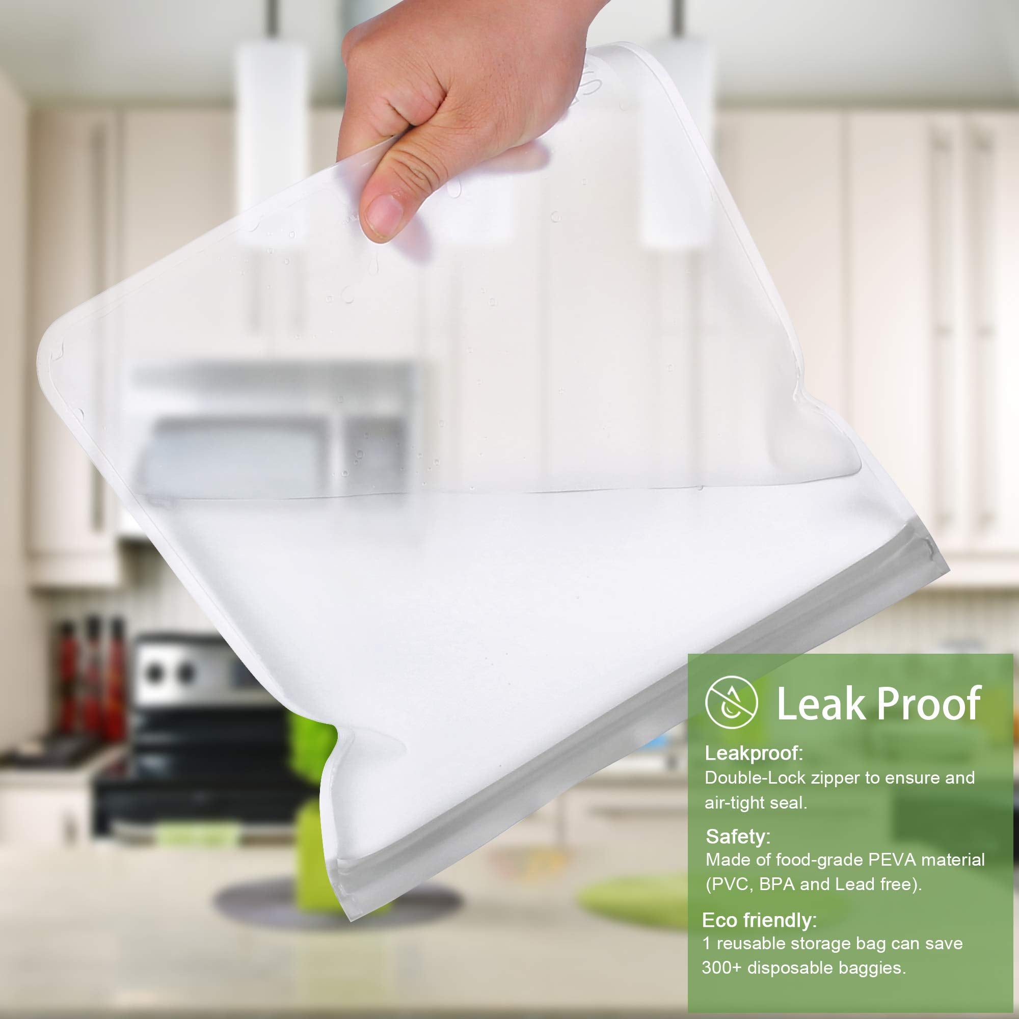 SPLF 12 Pack Dishwasher Safe Reusable Storage Bags(5 Reusable Sandwich 5 Snack 2 Gallon), Extra Thick Freezer Bags Leakproof Sil