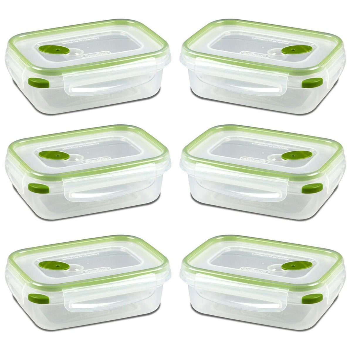 Sterilite 0311 Ultra Seal 3.1 Cup Rectangle Food Storage Container, Clear Green, See Through Lid & Base With New Leaf Accents