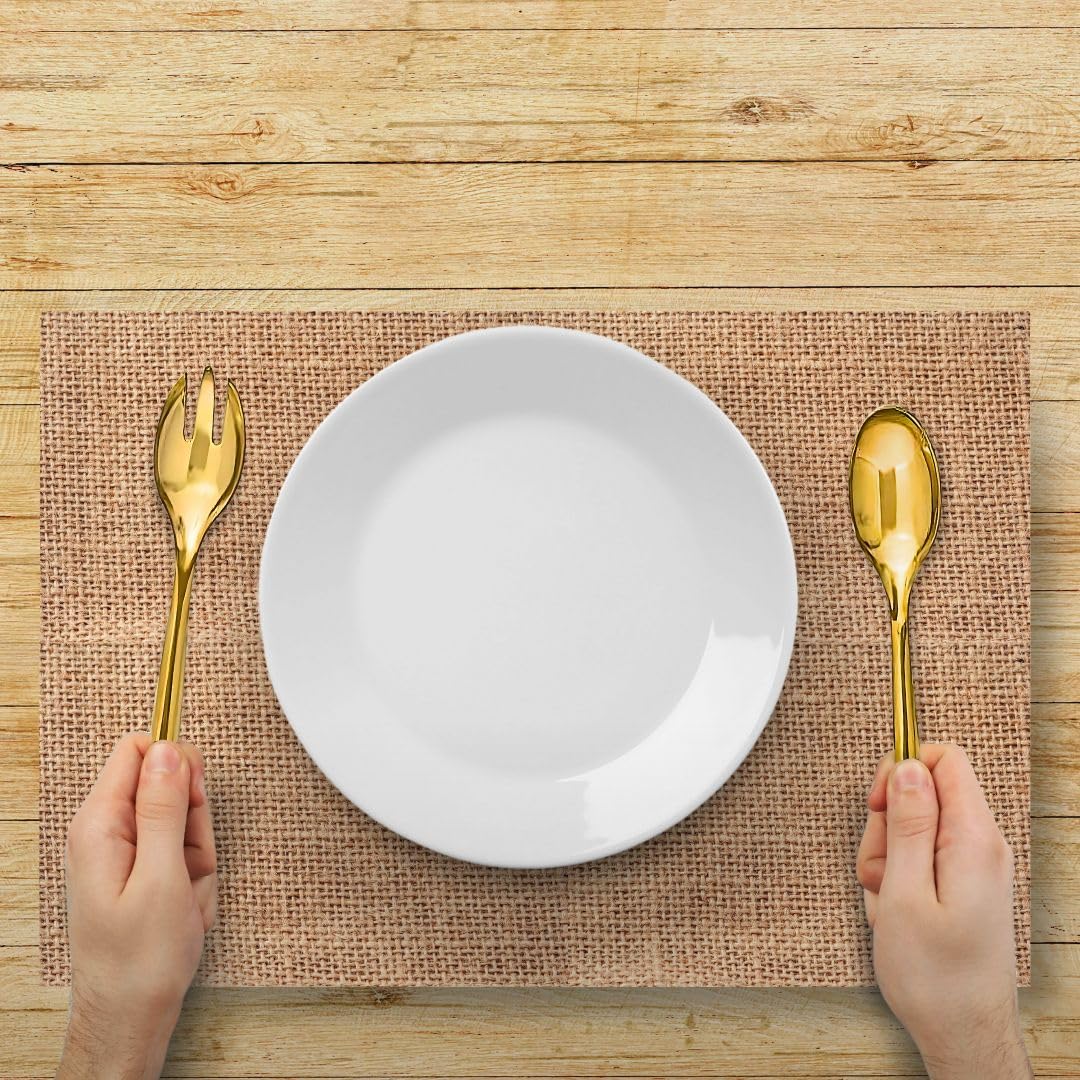 Gold Plastic Serving Utensils Set - 1 Set Of 4 Pcs - Elegant & Durable Gold Finish, Perfect For Parties, Weddings & Catering Eve