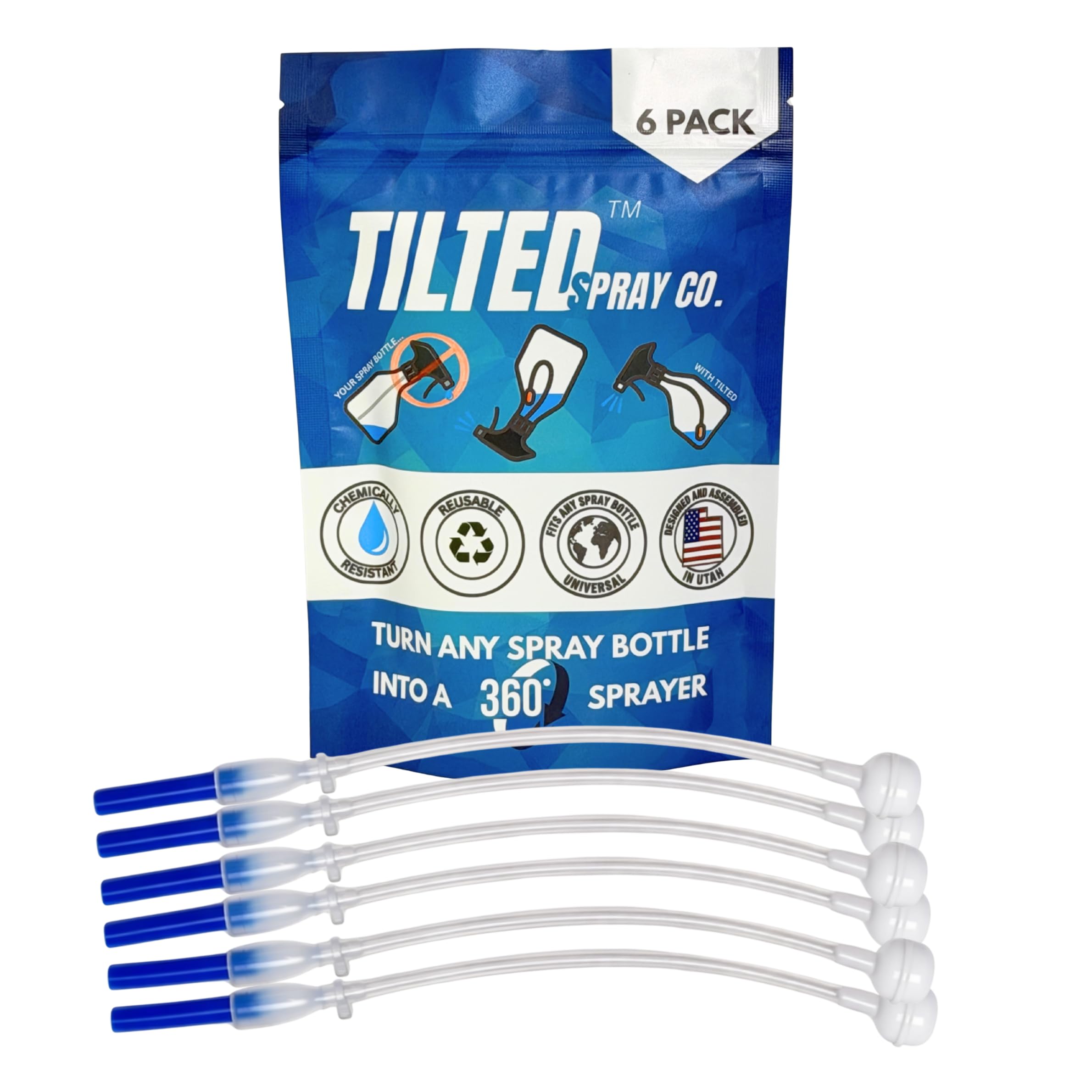 Tilted 360 Spray Bottle Adapter - Universal and Reusable Spray bottle adapter - Turn Any Spray Bottle Into a 360 Sprayer! (6)