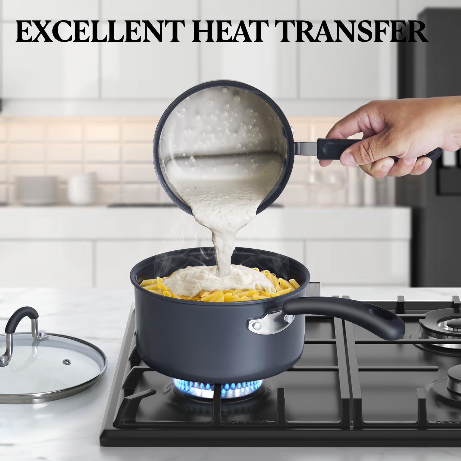 Cook N Home Pots and Pans Set Nonstick Professional Hard Anodized Cookware Sets 12-Piece, Dishwasher Safe with Stay-Cool Handles