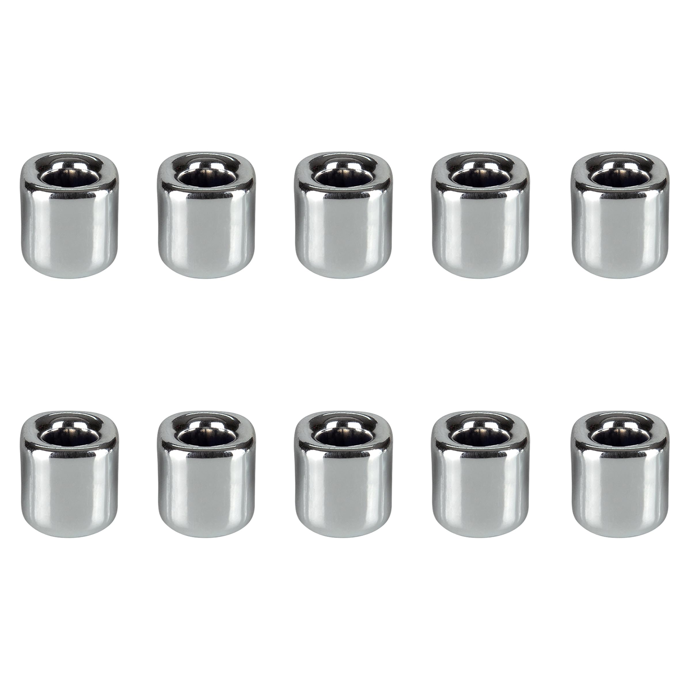 Mega Candles 10 pcs Silver 1/2 Inch Diameter Ceramic Chime Ritual Spell Candle Holders, Great for Casting Chimes, Meditation, Ri