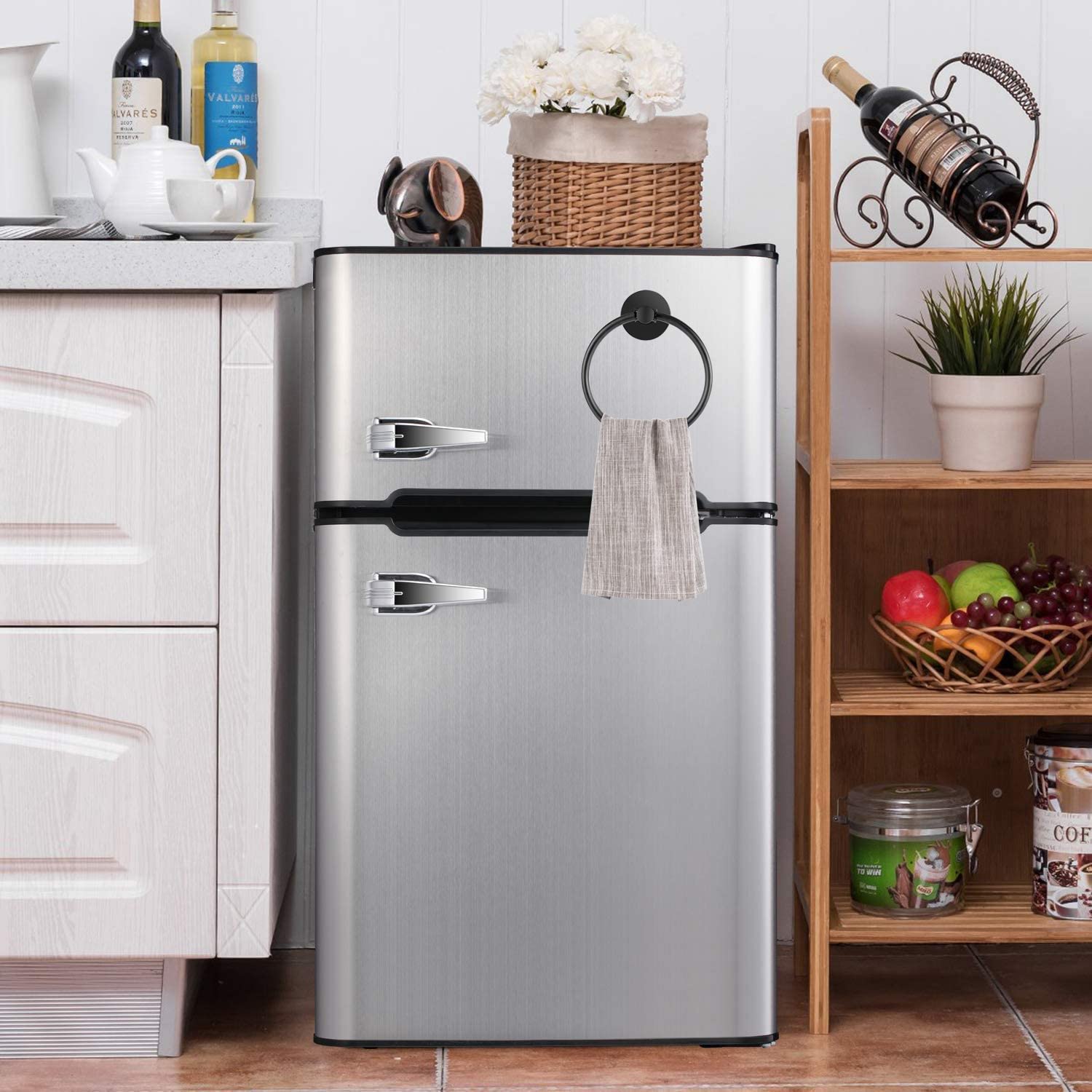 304 Stainless Steel Black Magnetic Towel Ring For Refrigerator, Dishwasher, Laundry Washing Machine, Stove And Etc