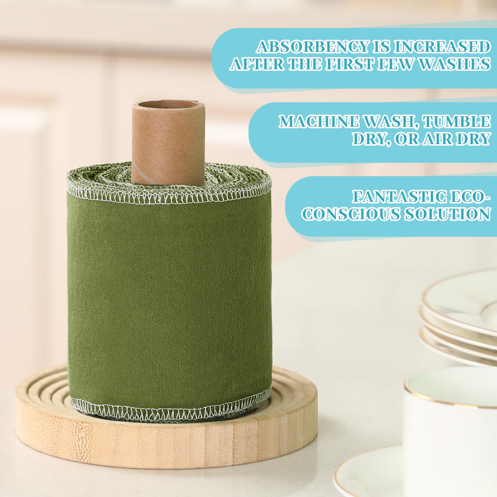 FuWeave 30 Pack Reusable Toilet Paper Towels Bidet Towels Reusable Washable Toilet Paper Bulk Paperless Rolls Cotton Treadmill F