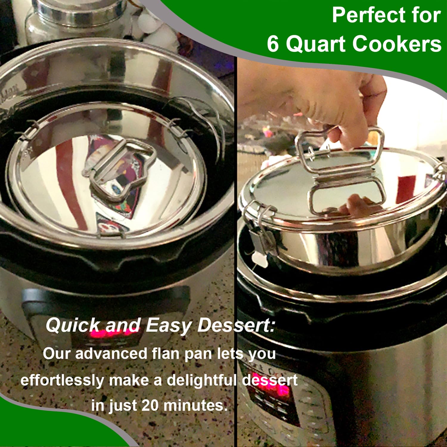 Easyshopforeveryone Stainless Steel Flanera, 8.6 X 8.6 X 3.5 Inches Flan Pan, Capacity 80 Fl. Oz, Compatible With Instant Pot 8Q