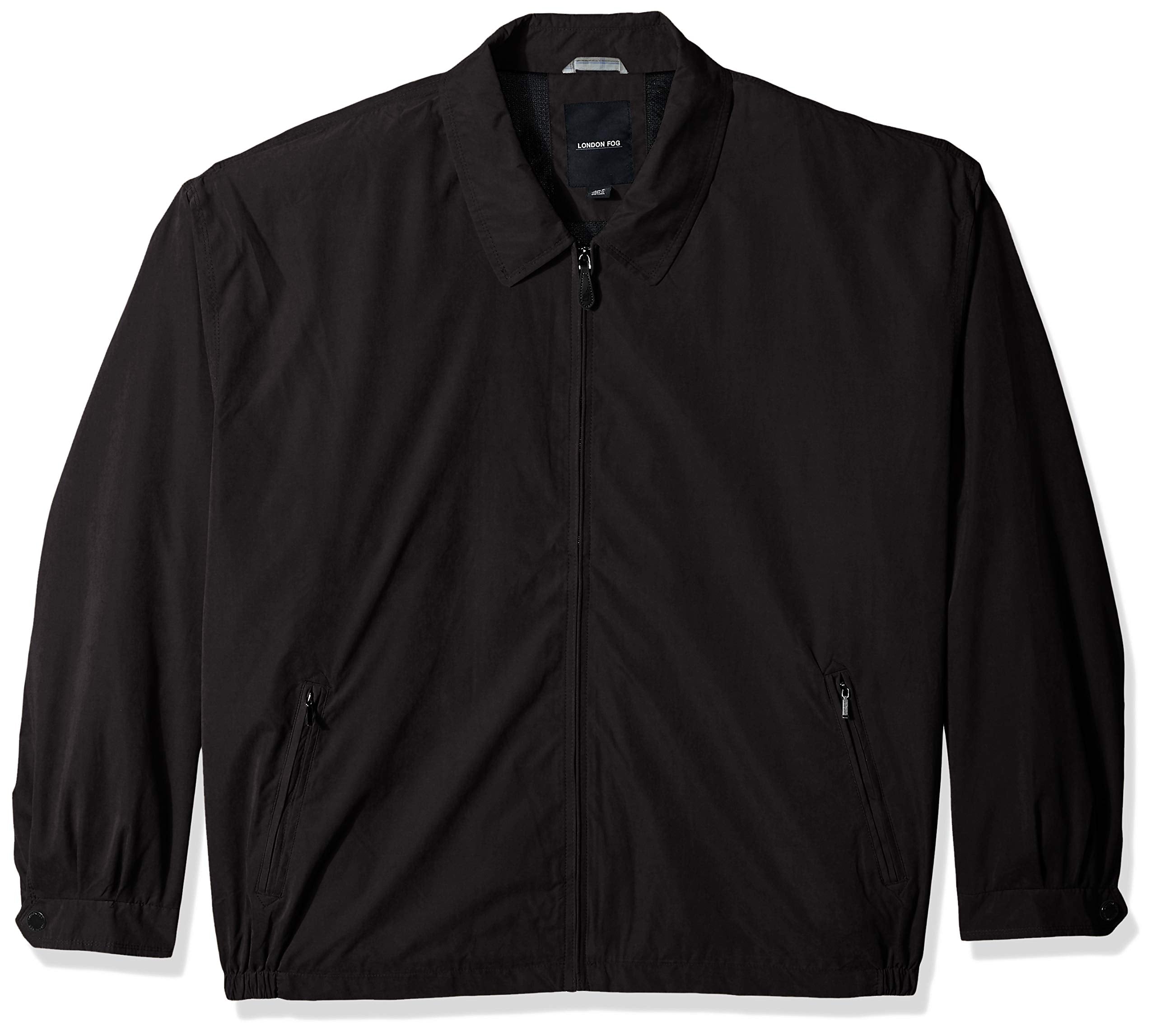 London Fog Mens Auburn Zip-Front Golf Jacket (Regular  Big-Tall Sizes), Black, 4Xl Big