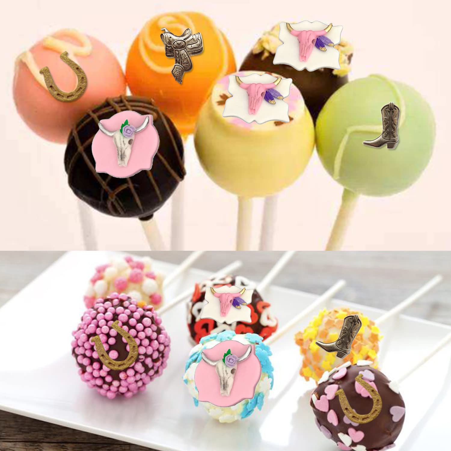 Mujiang Bull Head Silicone Molds Horse Saddle Horseshoe Hoof Horseshoe Boot Fondant Molds For Cake Decorating Candy Chocolate Gu