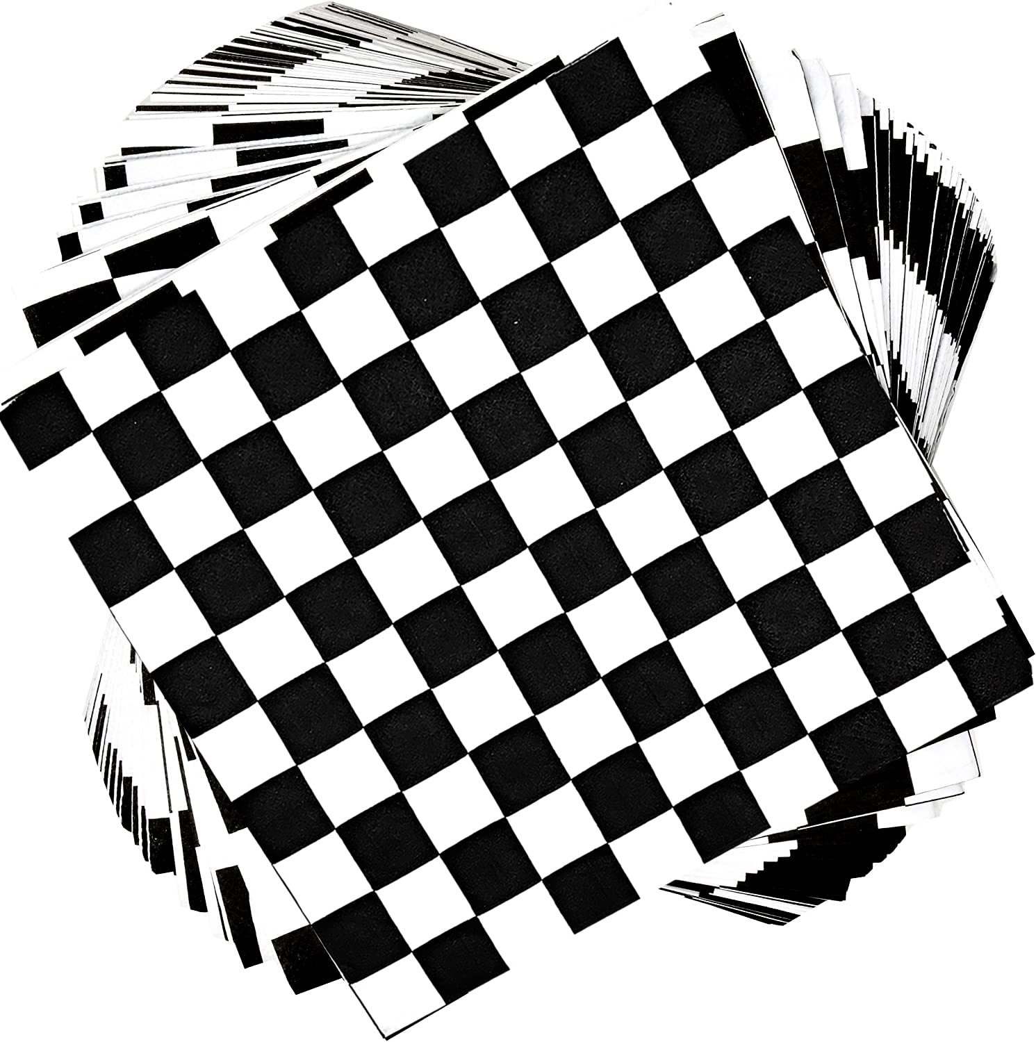 40Pcs Checkered Flag Napkins Race Car Birthday Party Supplies Disposable Racing Party Napkins Black And White Dessert Paper Napk