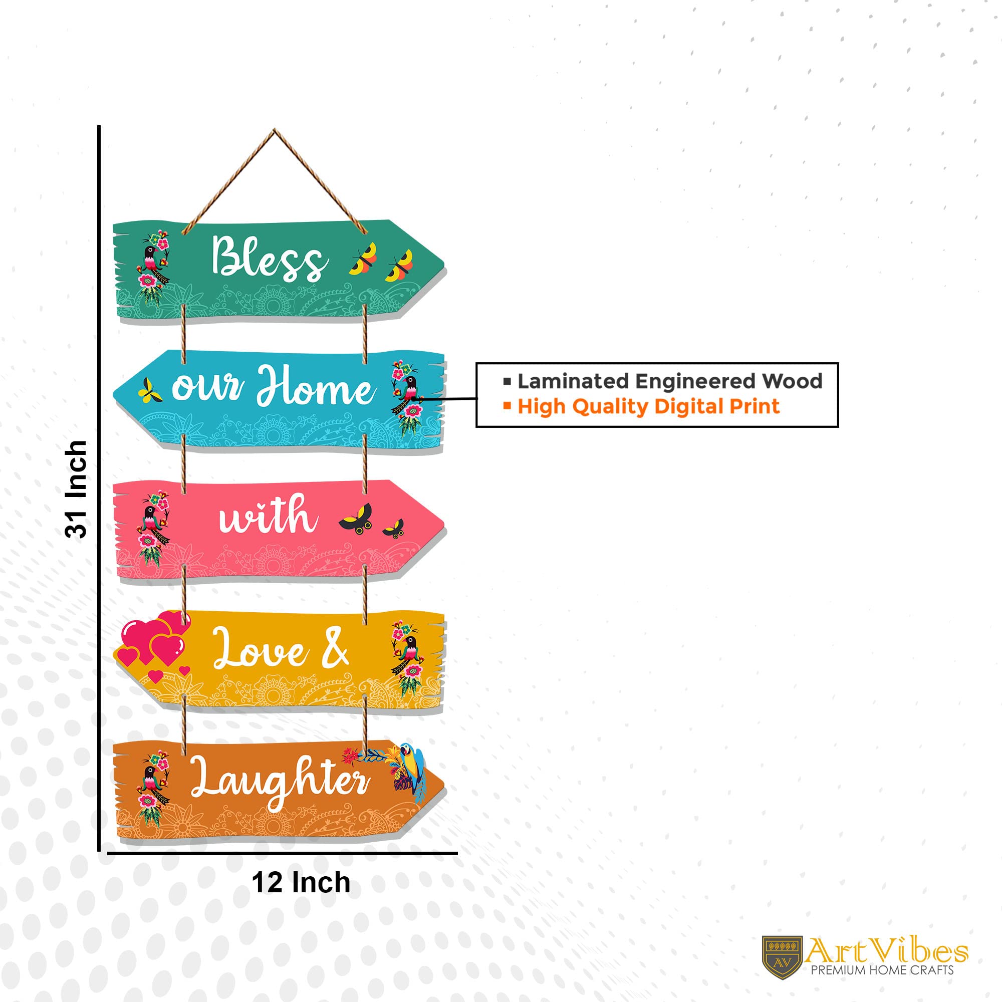 Artvibes Home Quotes Decorative Wall Art MDF Wooden Wall Hanger for Living Room | Bedroom | Gifts | Wall Hangings for Home Decor