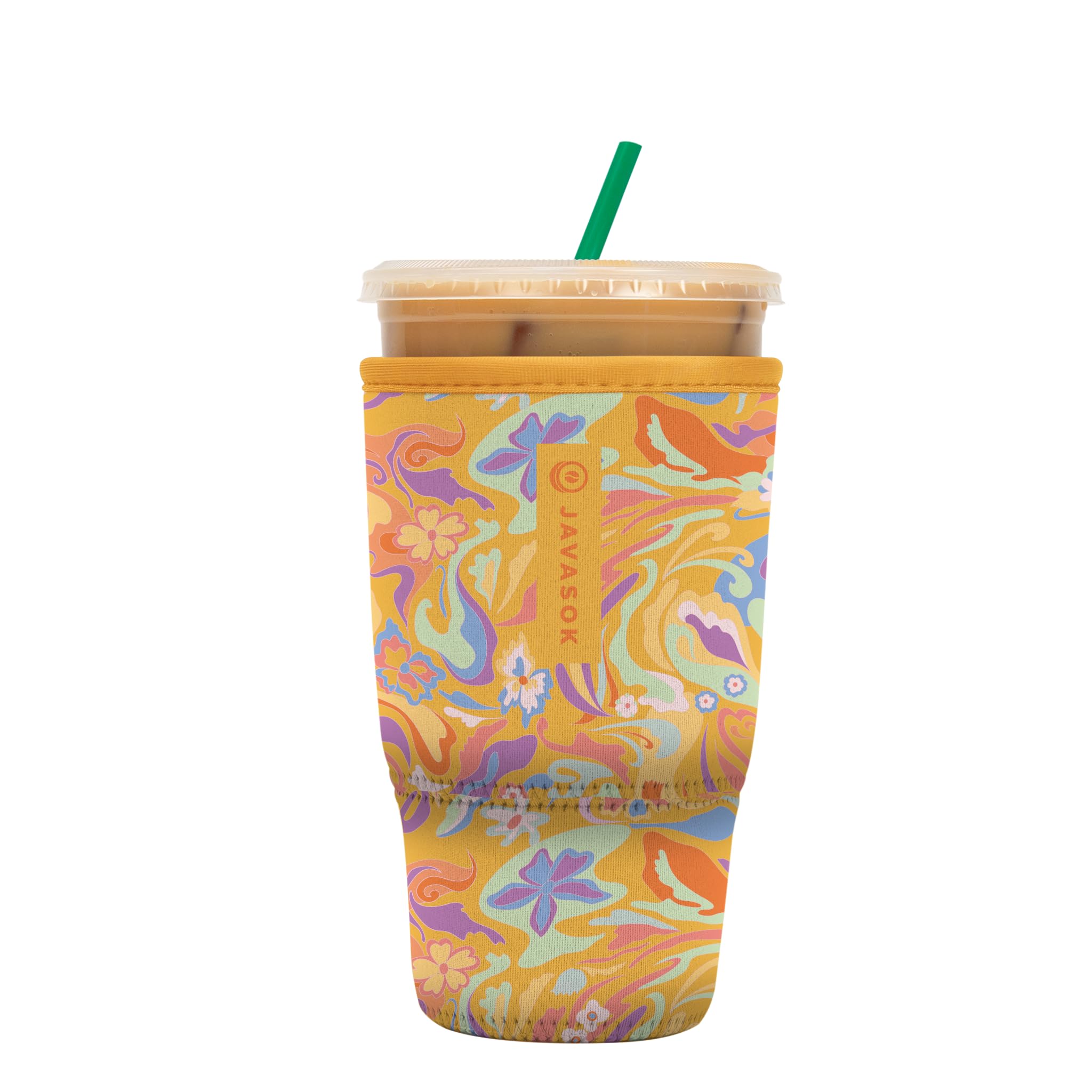 Sok It Java Sok Iced Coffee & Cold Soda Insulated Neoprene Cup Sleeve (Groovy Swirls, Large: 30-32oz)