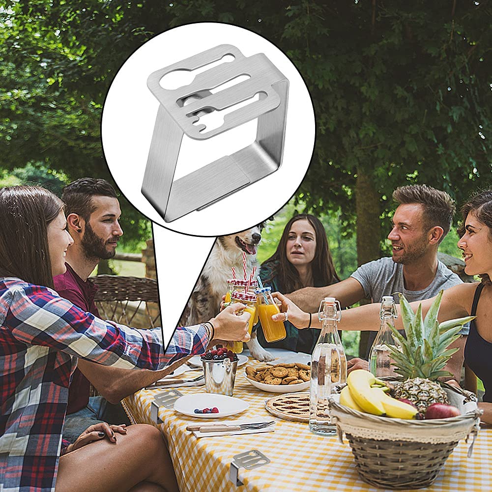 Hfatmos Tablecloth Clips Stainless Steel, Windproof Tablecloth Holder, Table Cloth Clip For Outdoor Picnic, Restaurant, Kitchen,