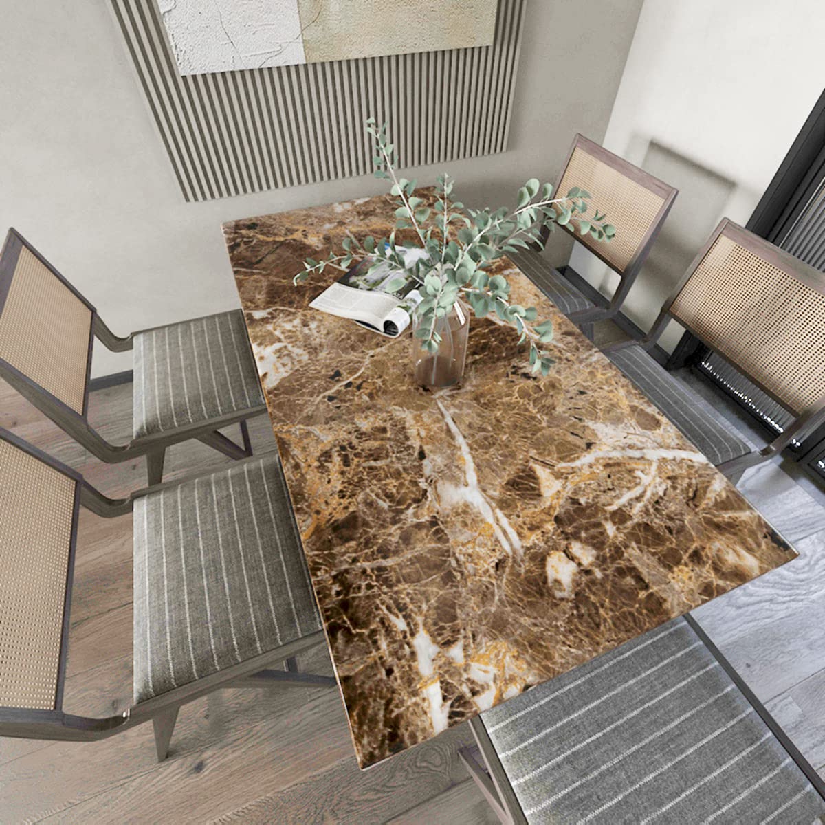 Brown Marble Contact Paper Faux Brown Granite Wallpaper Peel Stick Textured Marble Look Kitchen Sticker Self Adhesive Paper Furniture Waterproof Vinyl Wrap Wall Paper for Countertops Cupboard Bathroom