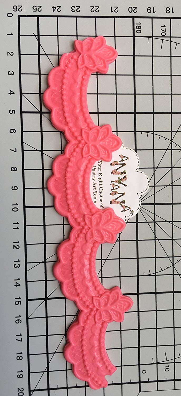 Anyana Cake Edible Sugar Swag Lace Silicone Border Mould Cake Fondant Impression Gum Paste Mold For Sugar Paste Wedding Birthday