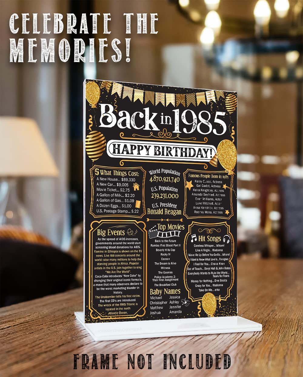 40th Birthday Party Decorations for 40th Birthday (Forty) - Remembering The Year 1985 - Party Supplies - Gifts for Men and Women