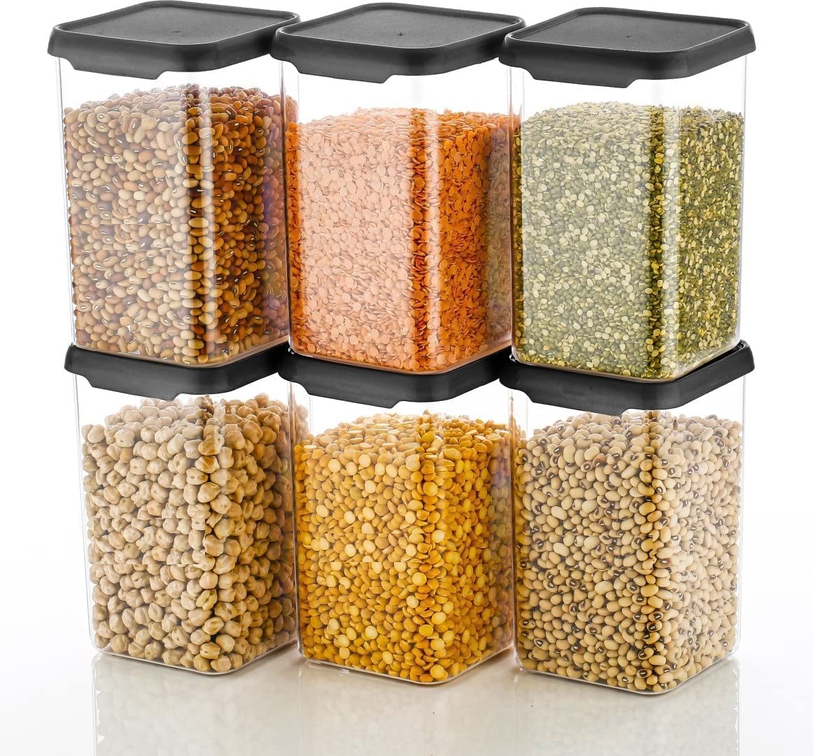 Cocinaire Plastic Square Containers For Kitchen Storage 1200Ml Containers, Food Storage Container, Cereal Dispenser, Snacks Con