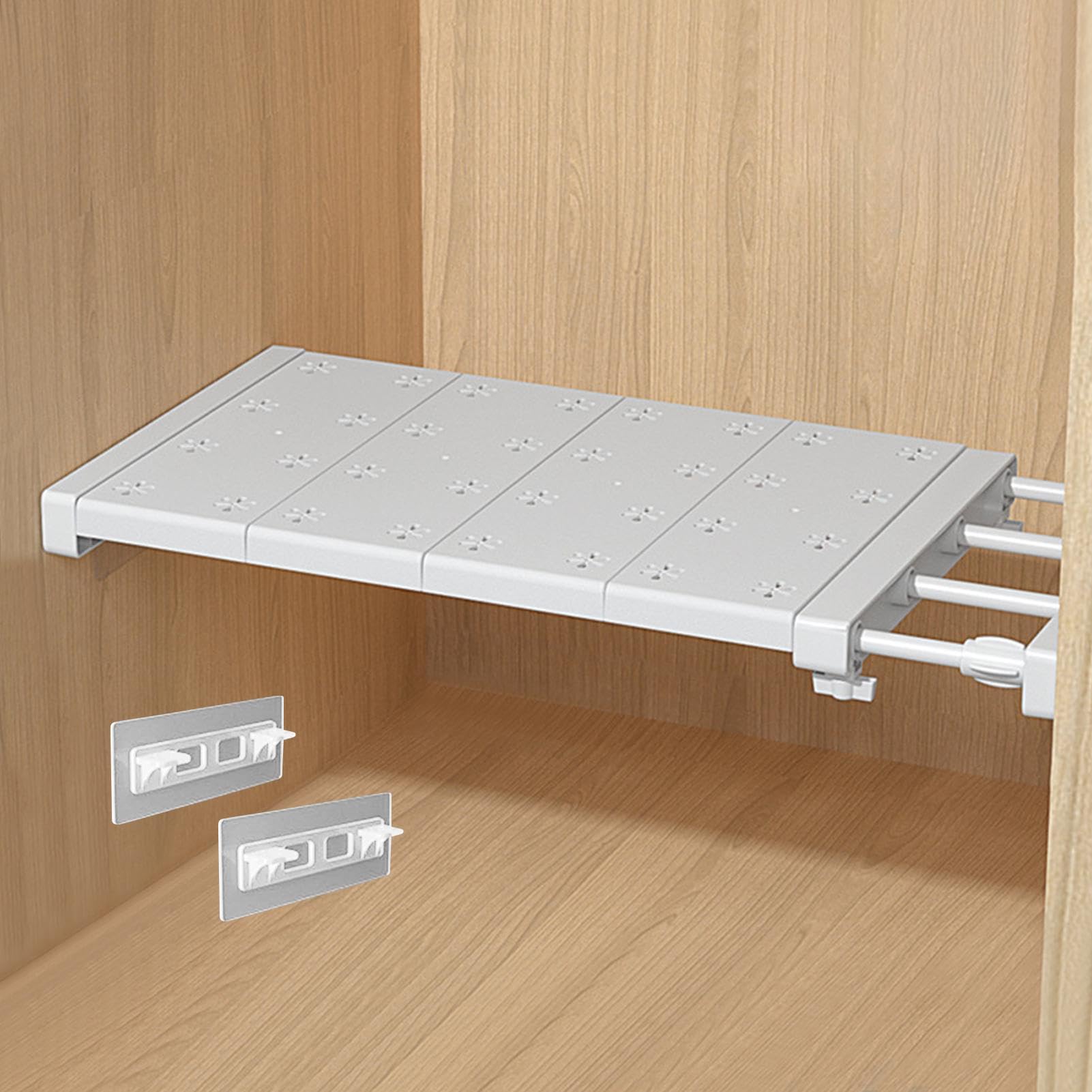 Expandable Closet Tension Shelf Rod, Adjustable Metal Storage Rack