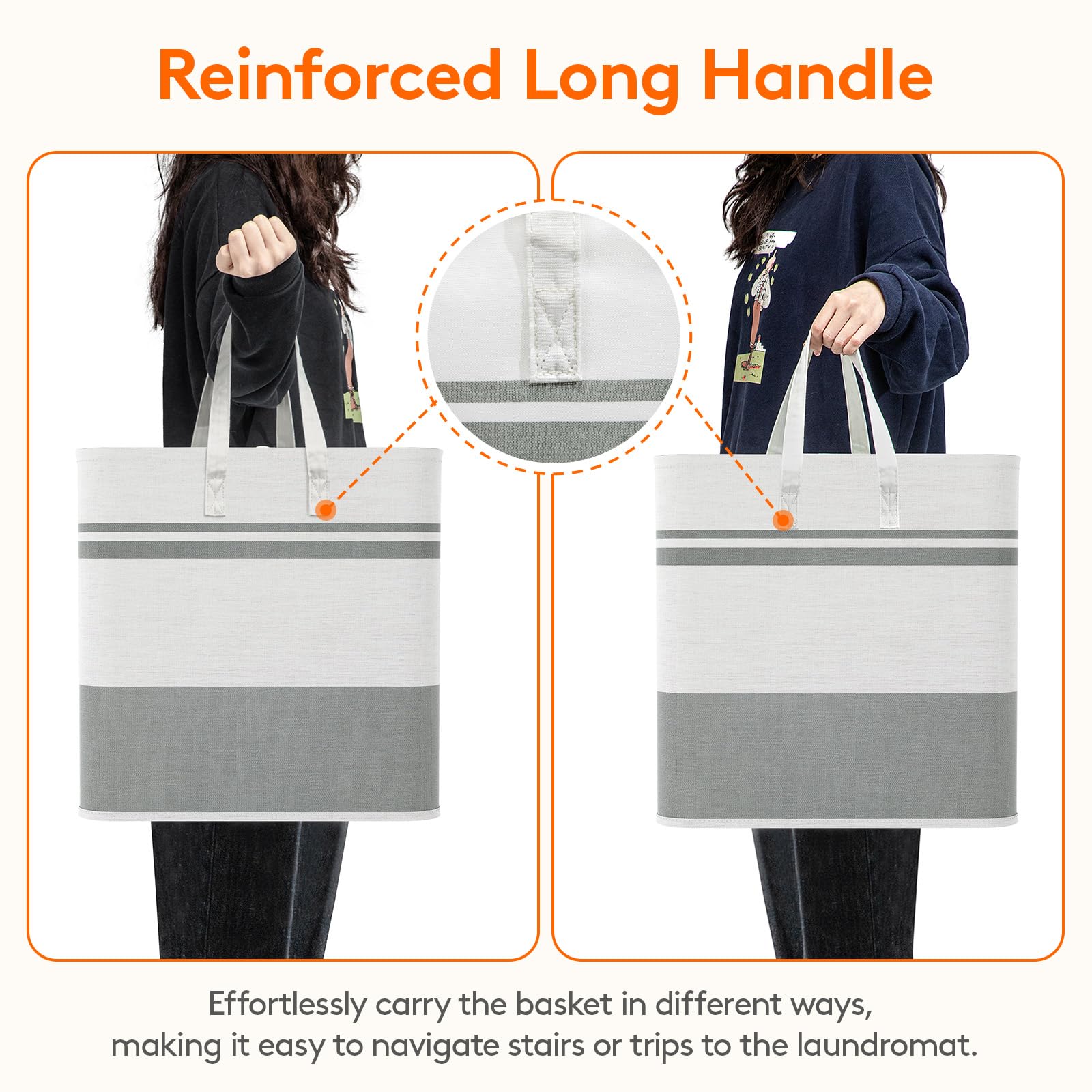 Lifewit 2 Pack 60L Large Freestanding Laundry Hamper, Collapsible Laundry Basket With Easy Carry Handles, Waterproof Tall Clothe