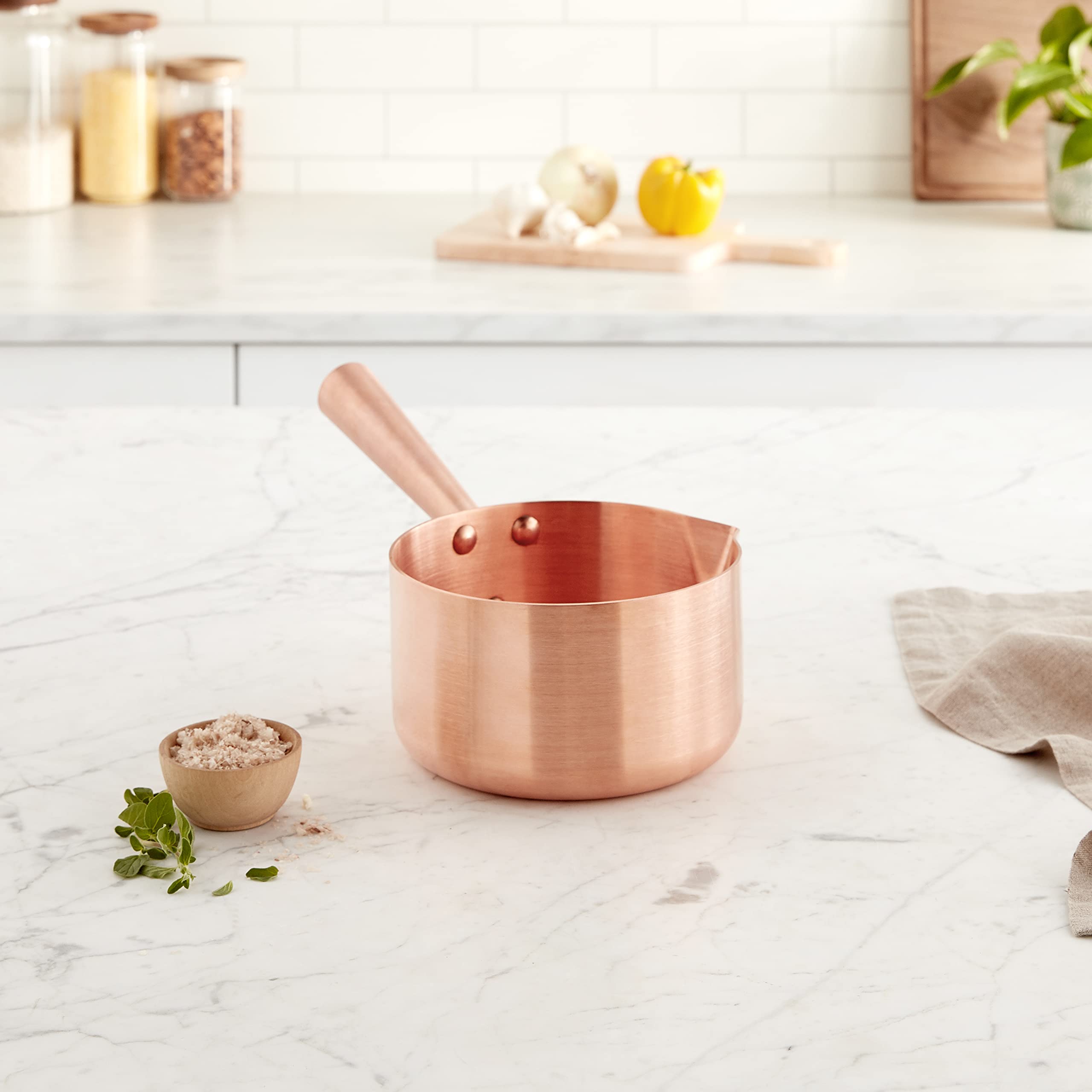 Mauviel M'Passion 1.9-qt Copper Sauce Pan for Sugar & Caramel, Model 2194.16, Made in France