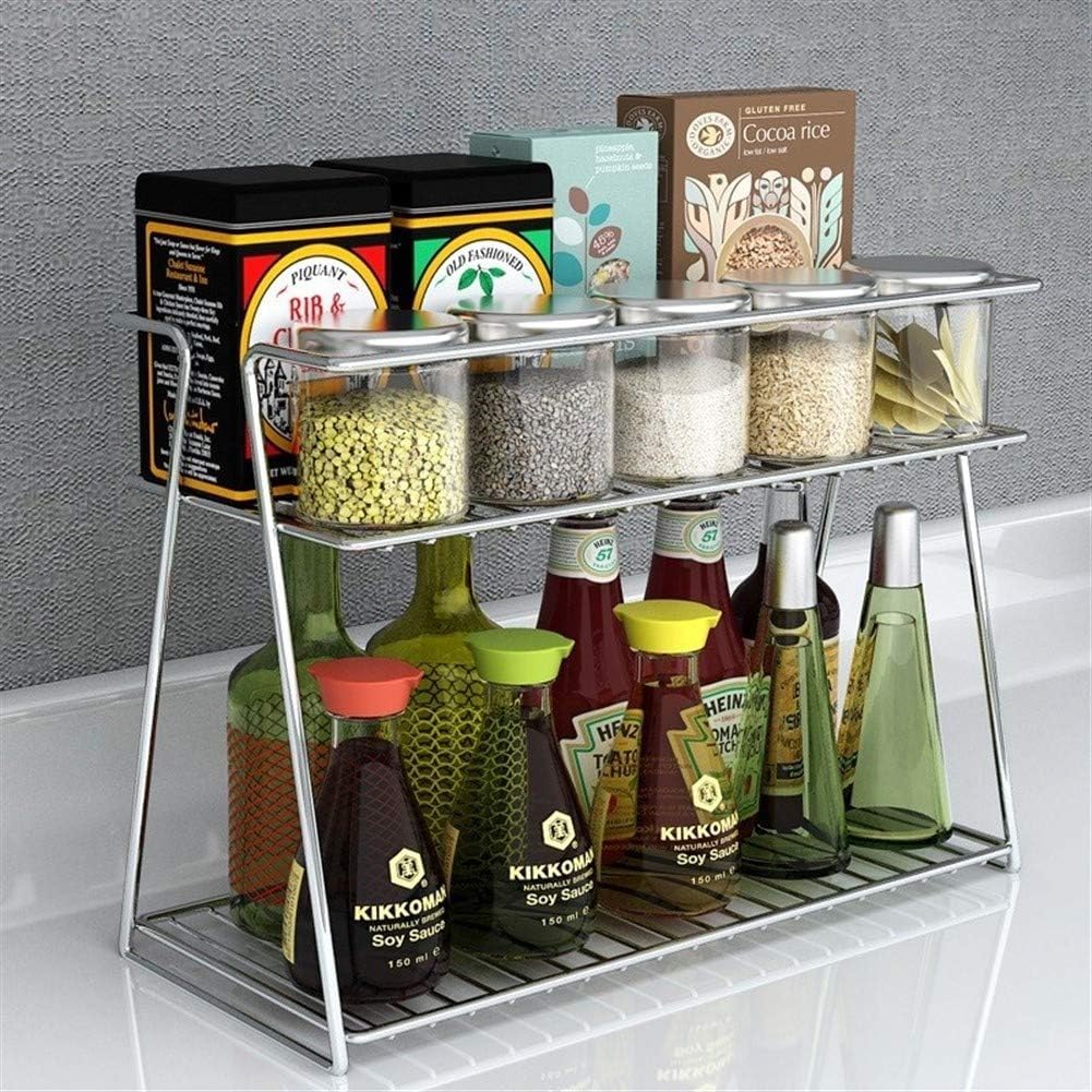 Nh10 Designs Multipurpose Masala Stand For Kitchen Space Saver Rack And Container Organizer  2Tier Stainless Steel Storage Spi