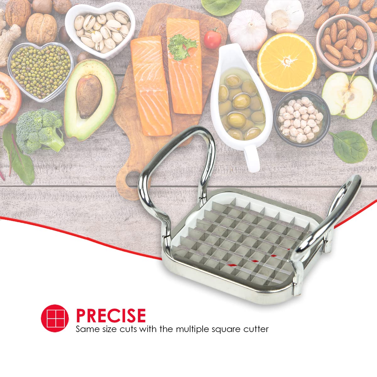 French Fry Cutter By Home Basics  French Fry Cutter Stainless Steel French Fry Slicer  With Easy Grip Handles Silver