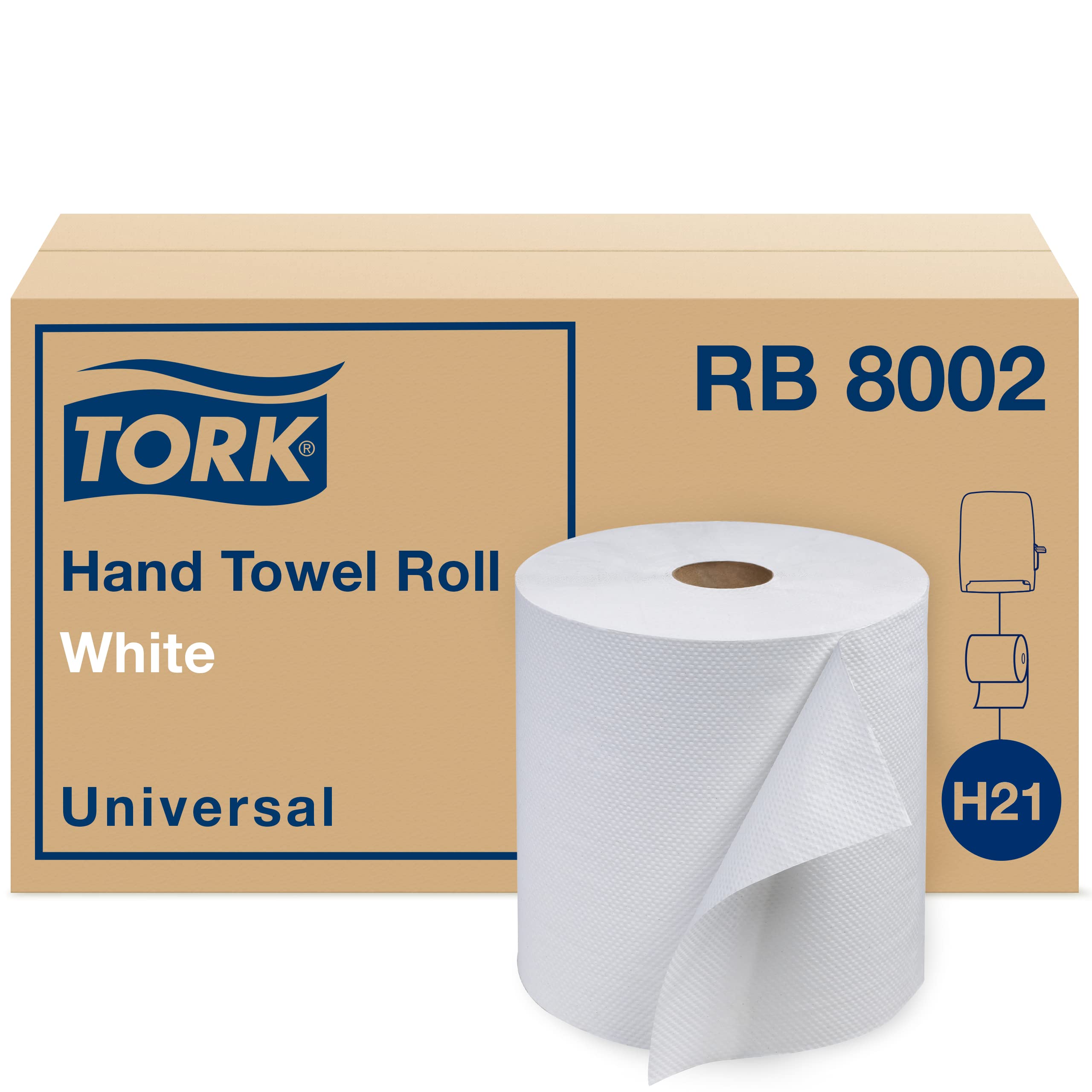 Tork Hand Towel Roll White H21, Universal, 100% Recycled Fiber, Rb8002 , 800 Foot (Pack Of 6)